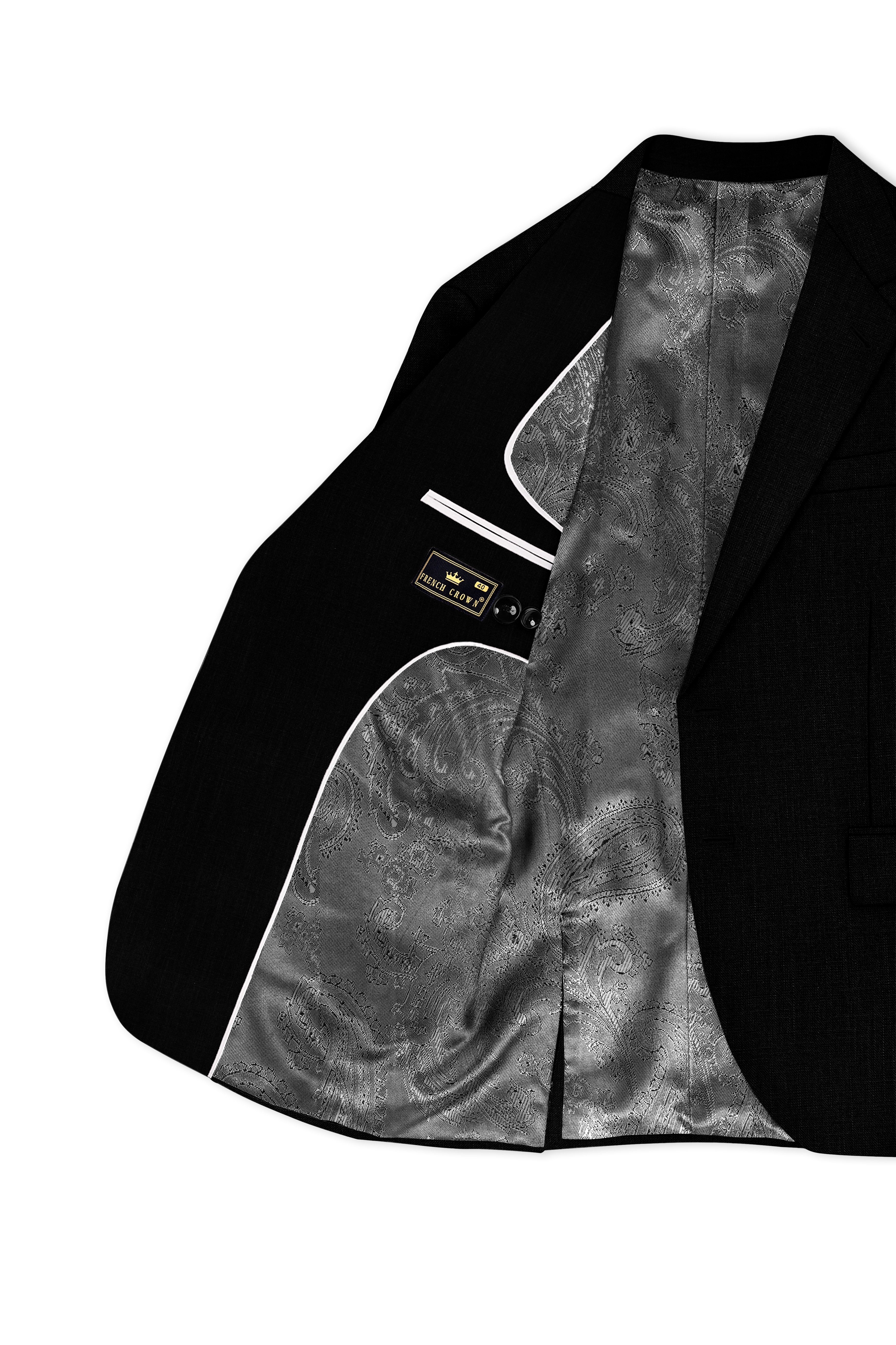 Jade Black Luxurious Linen Single Breasted Stretchable traveler Suit