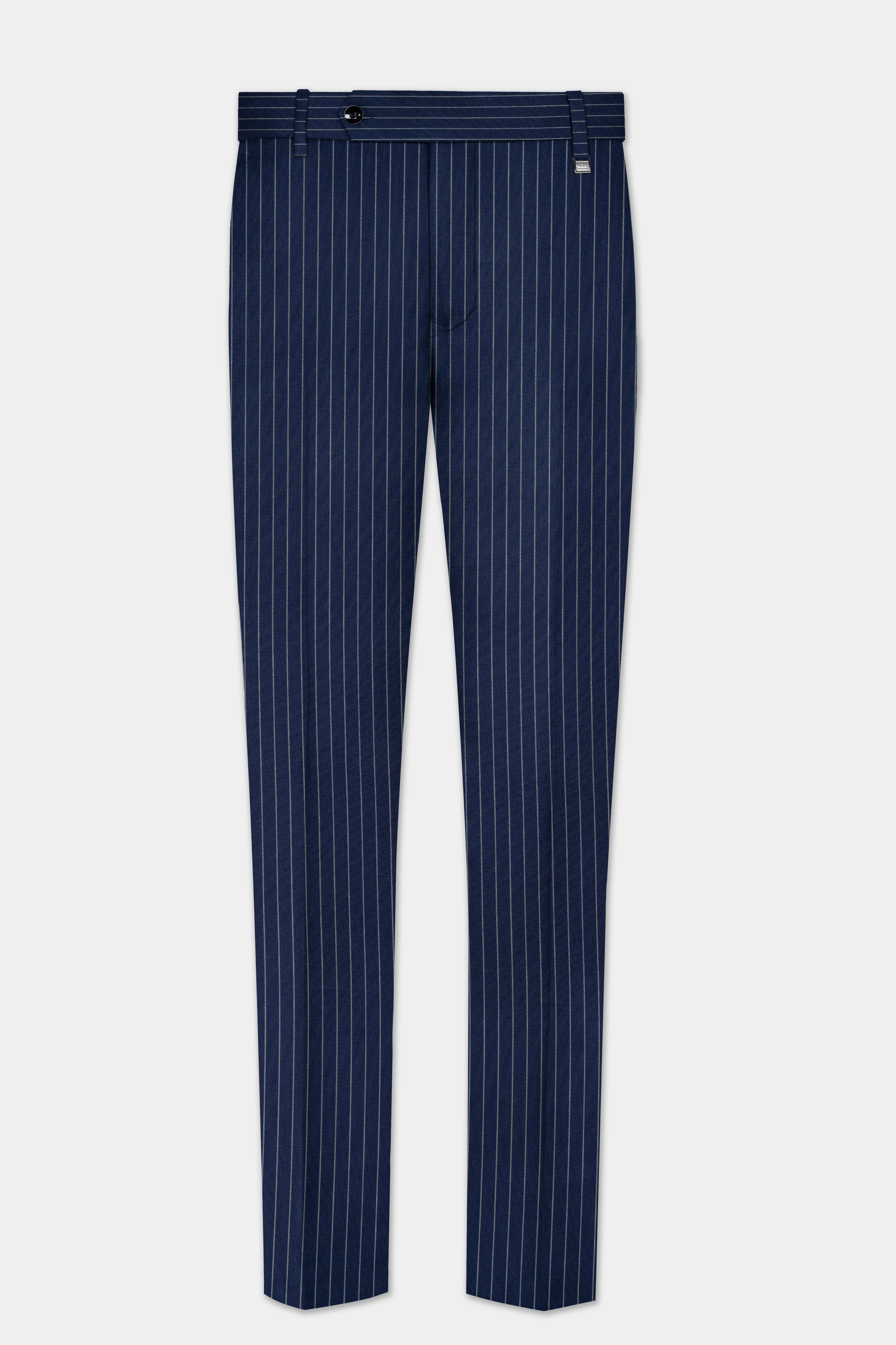 Vulcan Blue Striped Wool Blend Suit