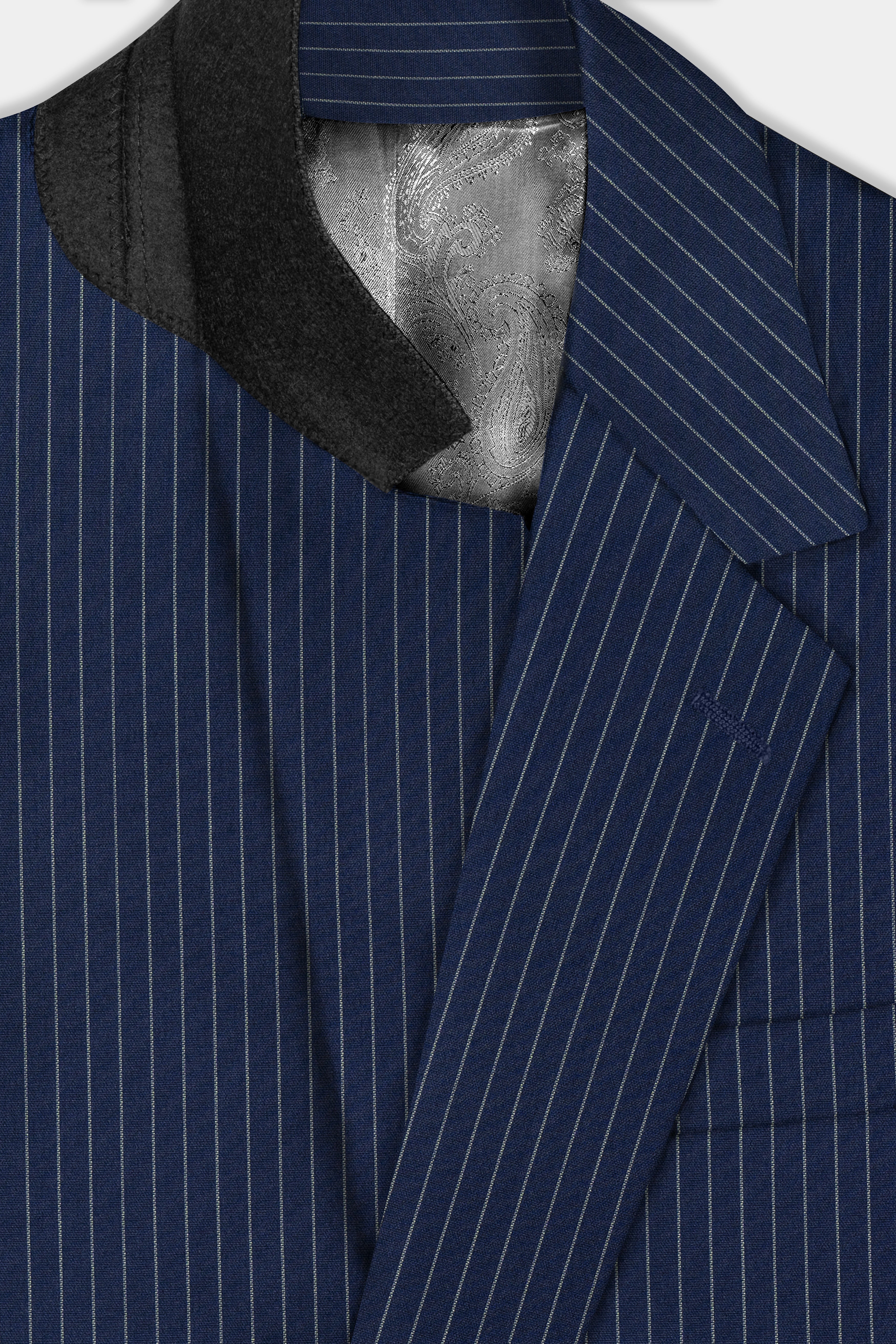 Vulcan Blue Striped Wool Blend Suit