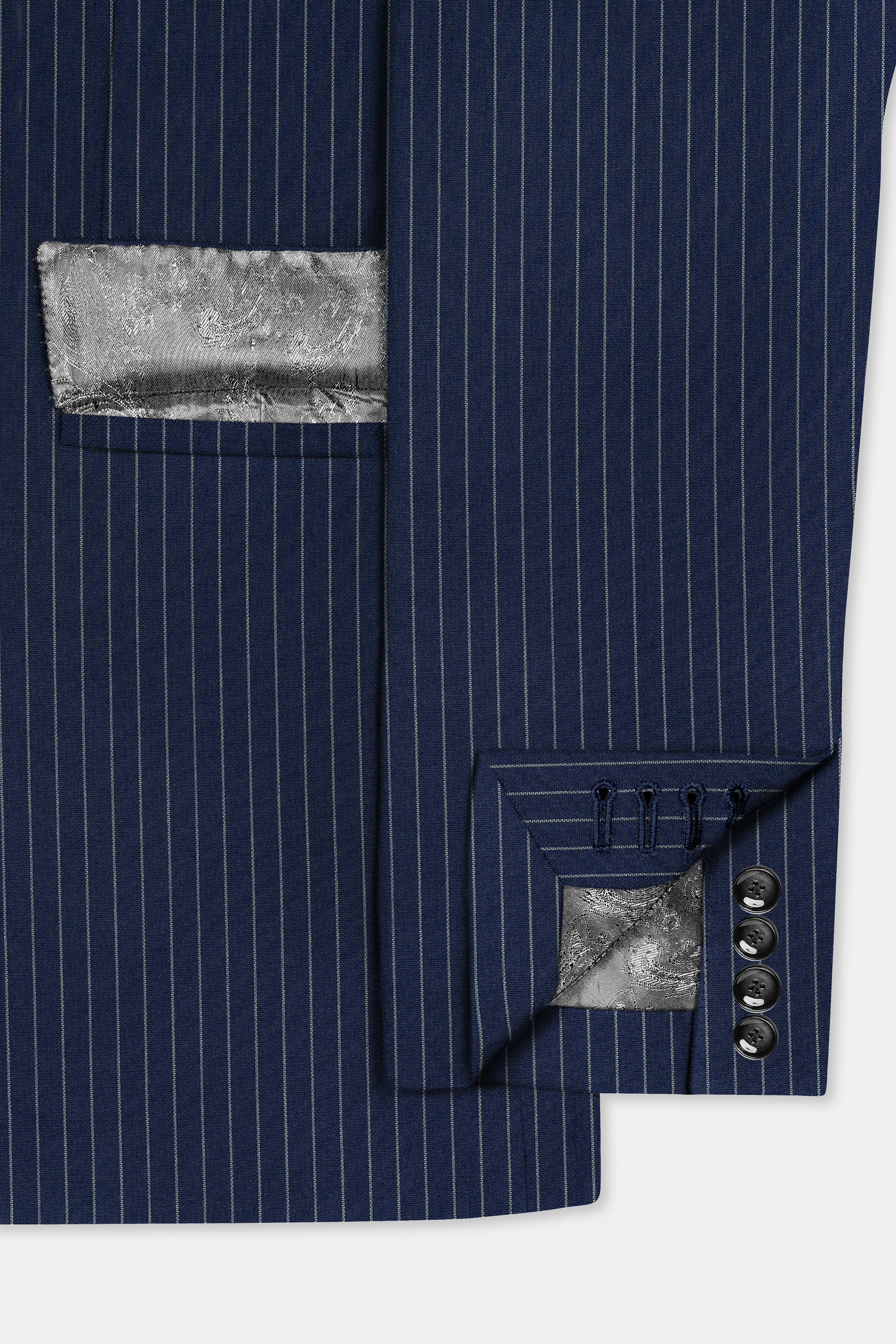 Vulcan Blue Striped Wool Blend Suit