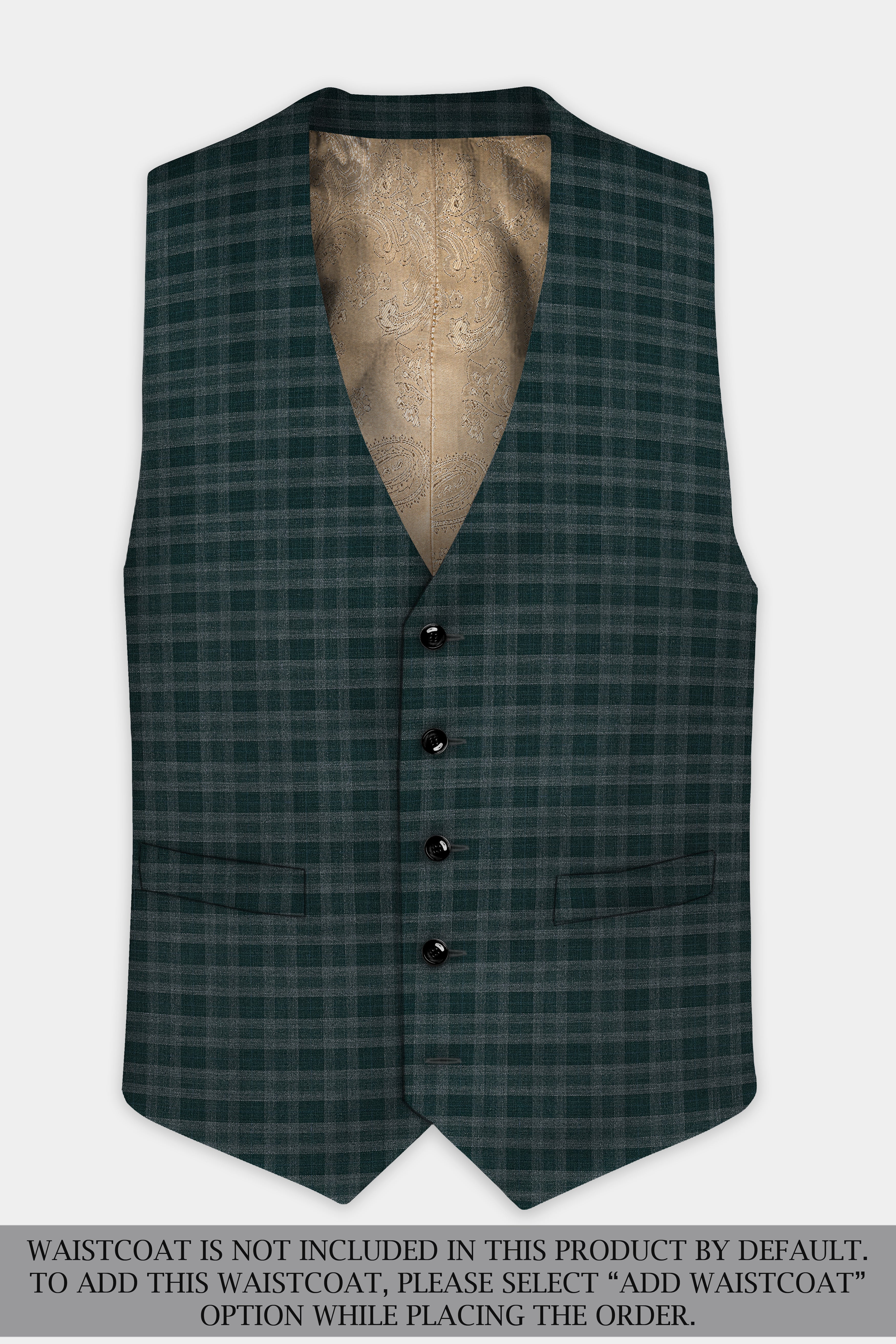 Firefly Green Plaid Wool Blend Double Breasted Suit