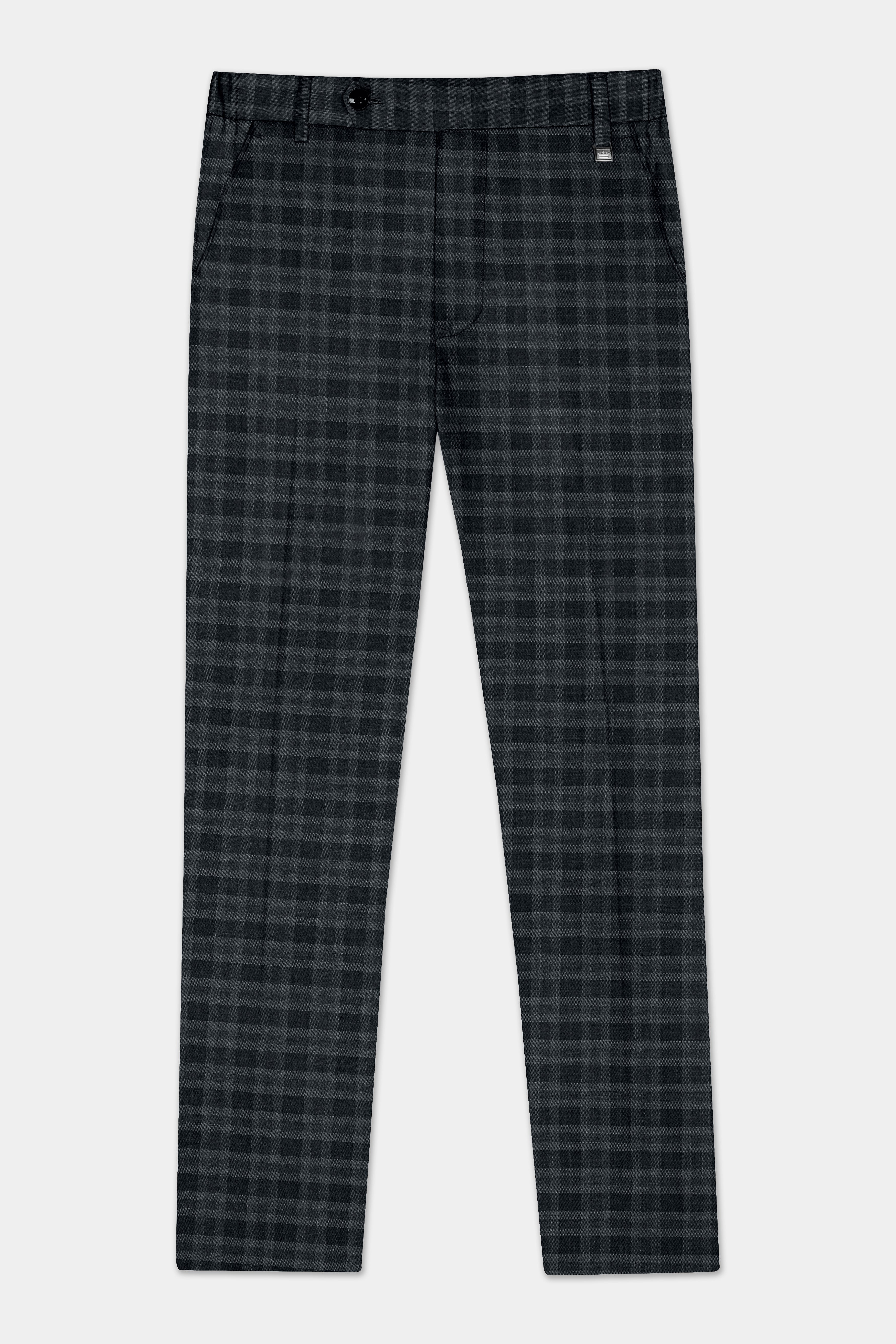 Bunker Gray With Vampire Plaid Wool Blend Double Breasted Suit