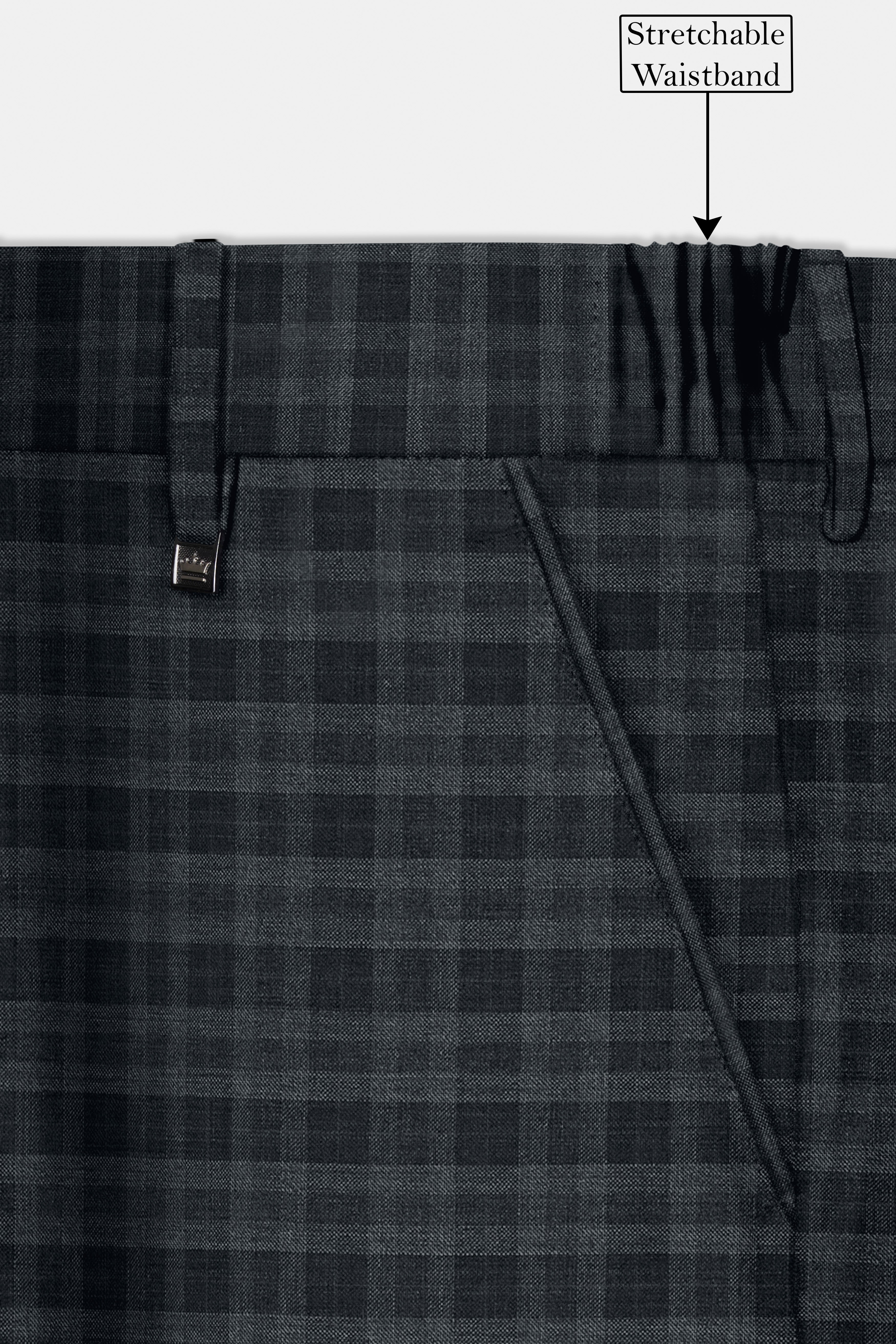 Bunker Gray With Vampire Plaid Wool Blend Suit