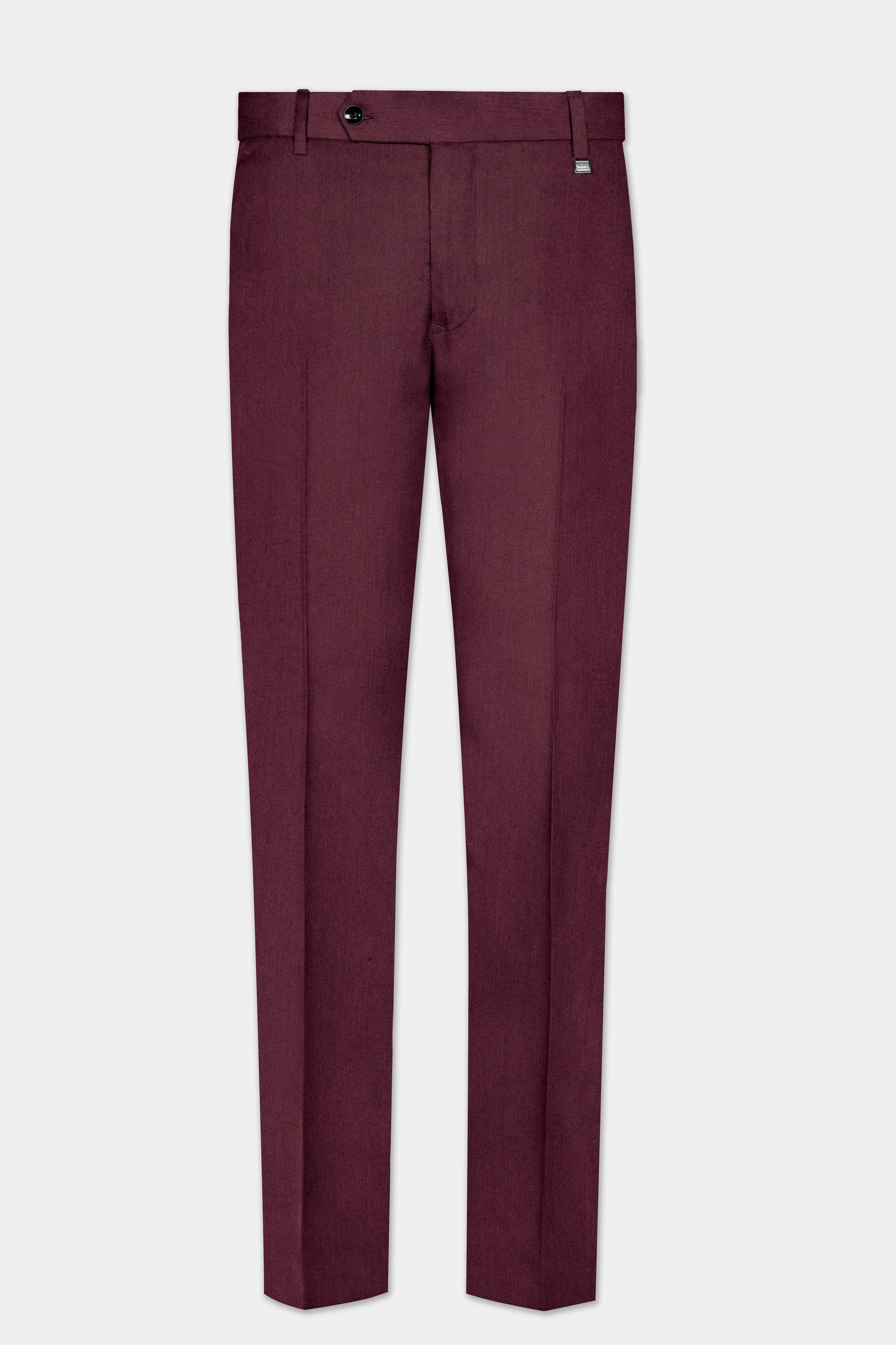 Tamarind Maroon Wool Blend Cross Placket Bandhgala Suit