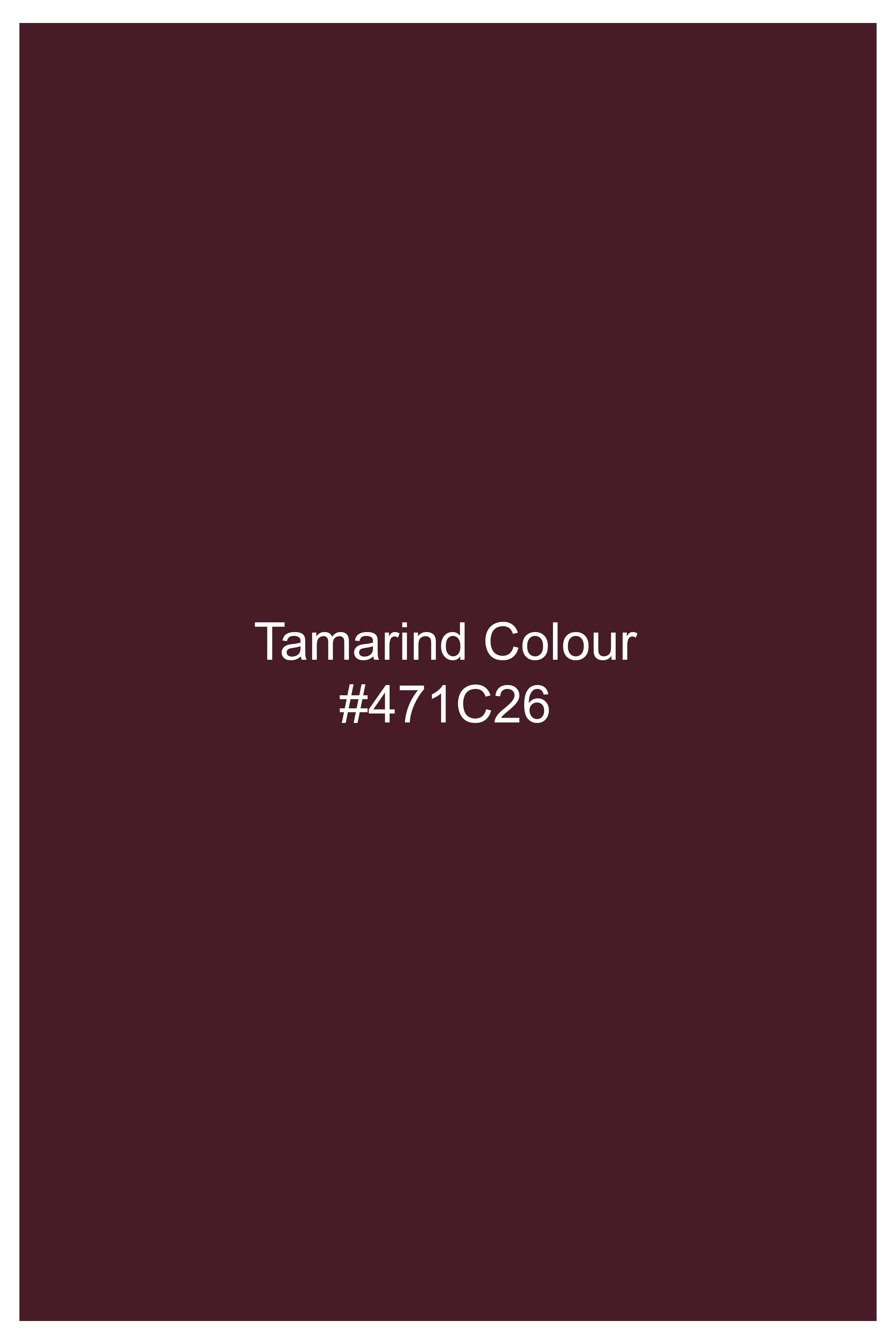 Tamarind Maroon Wool Blend Cross Placket Bandhgala Suit