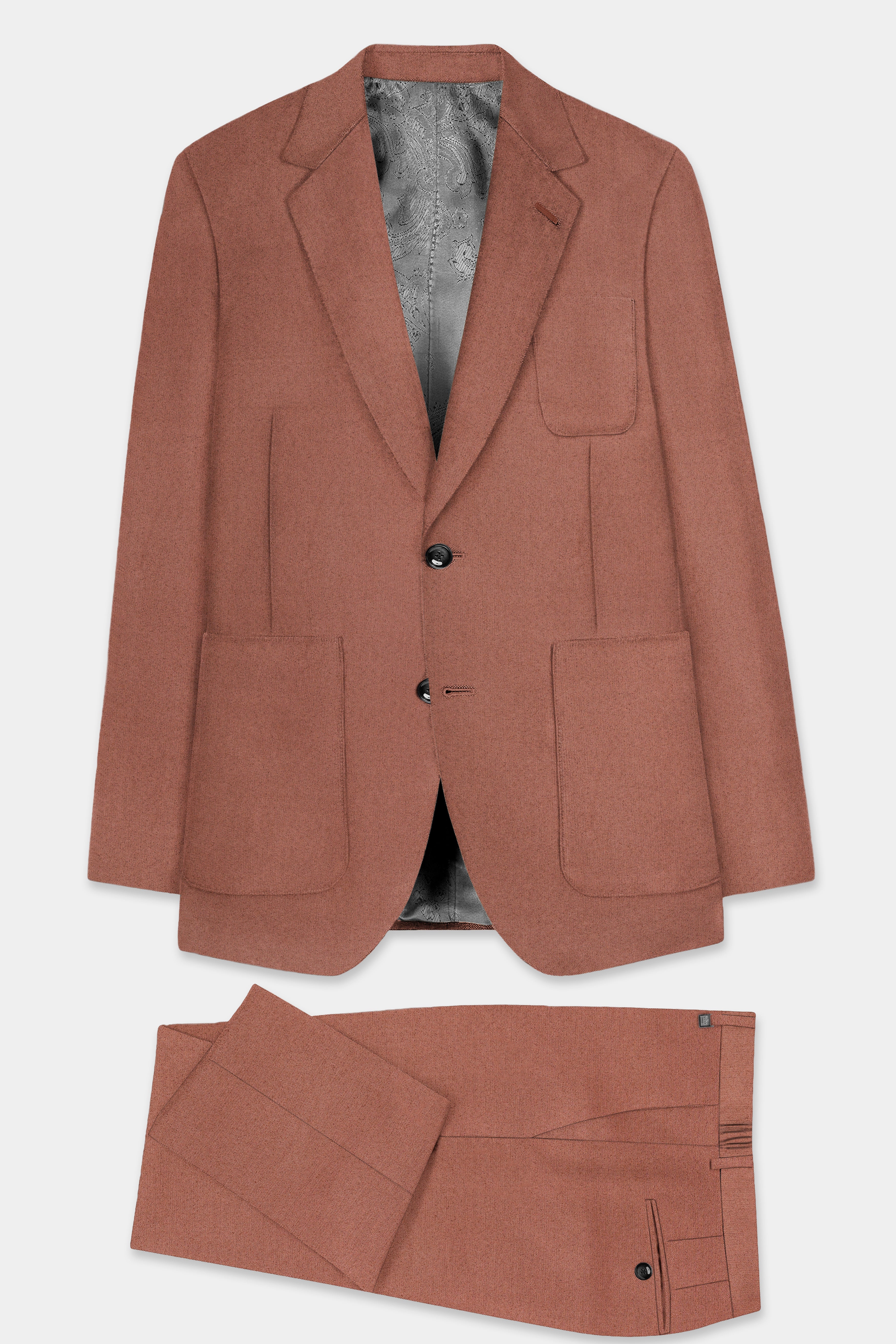 Palliser Brown Wool Rich Single Breasted Sports Suit