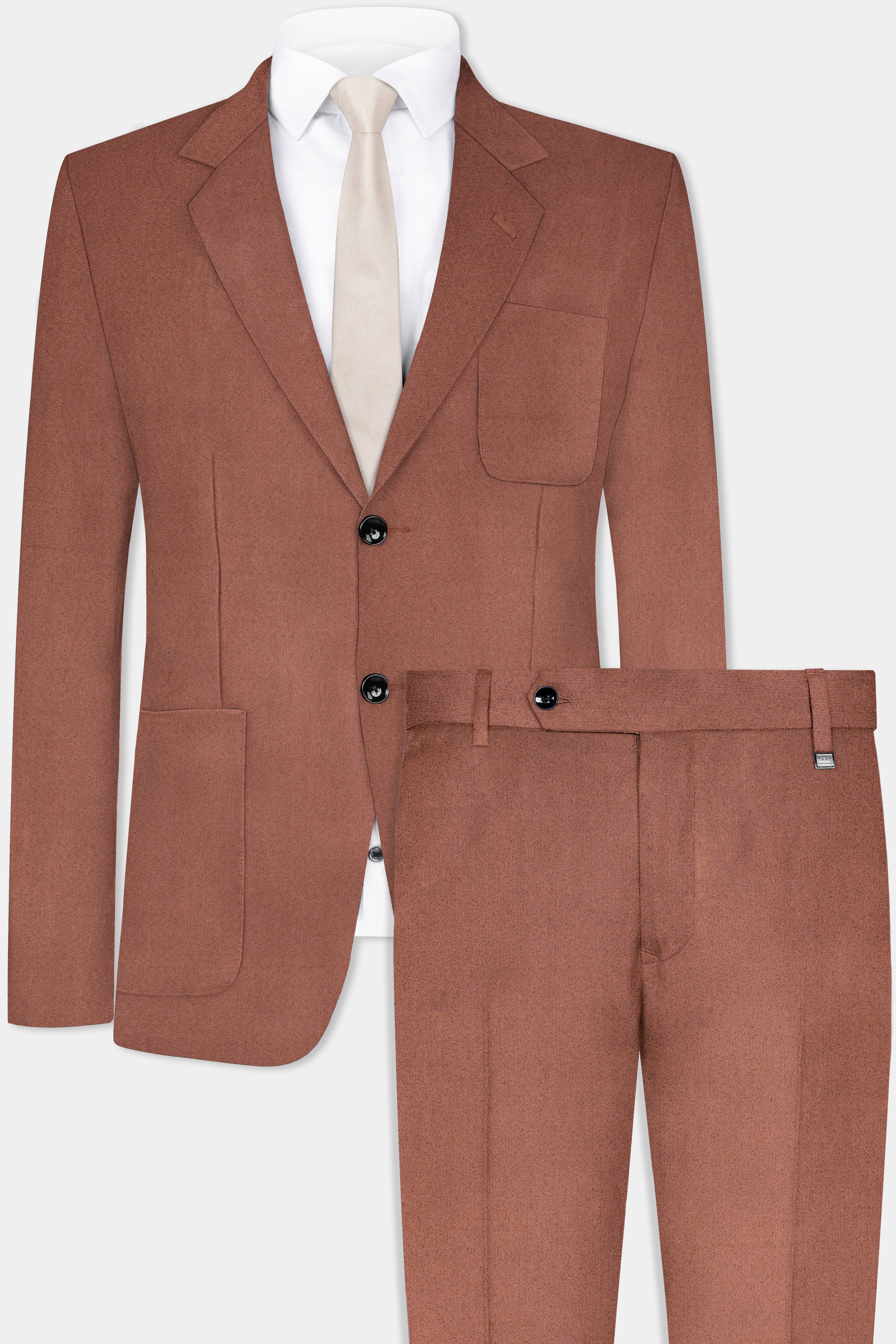 Palliser Brown Wool Rich Single Breasted Sports Suit