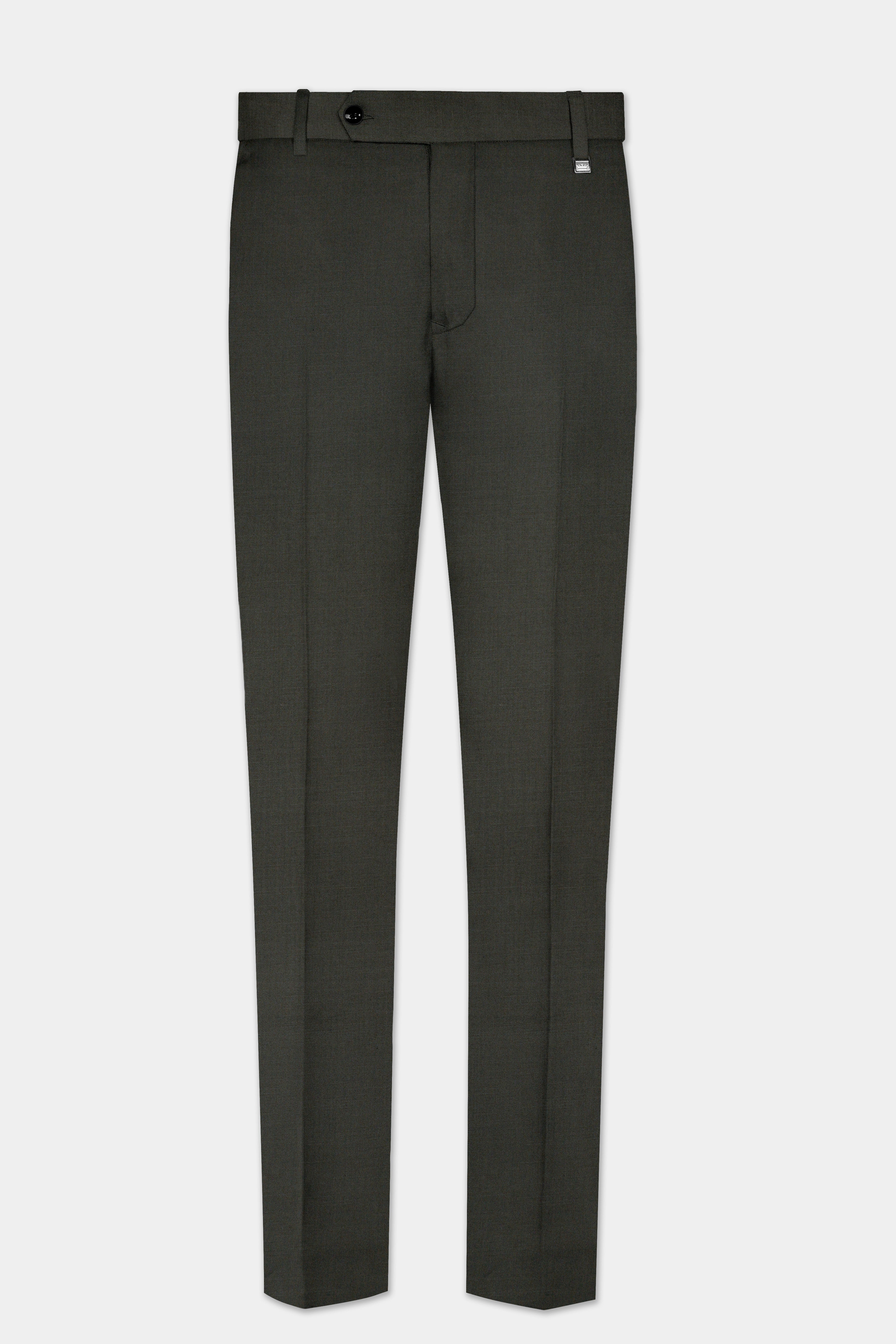 Rangoon Green Wool Blend Peak Collar Tuxedo Suit