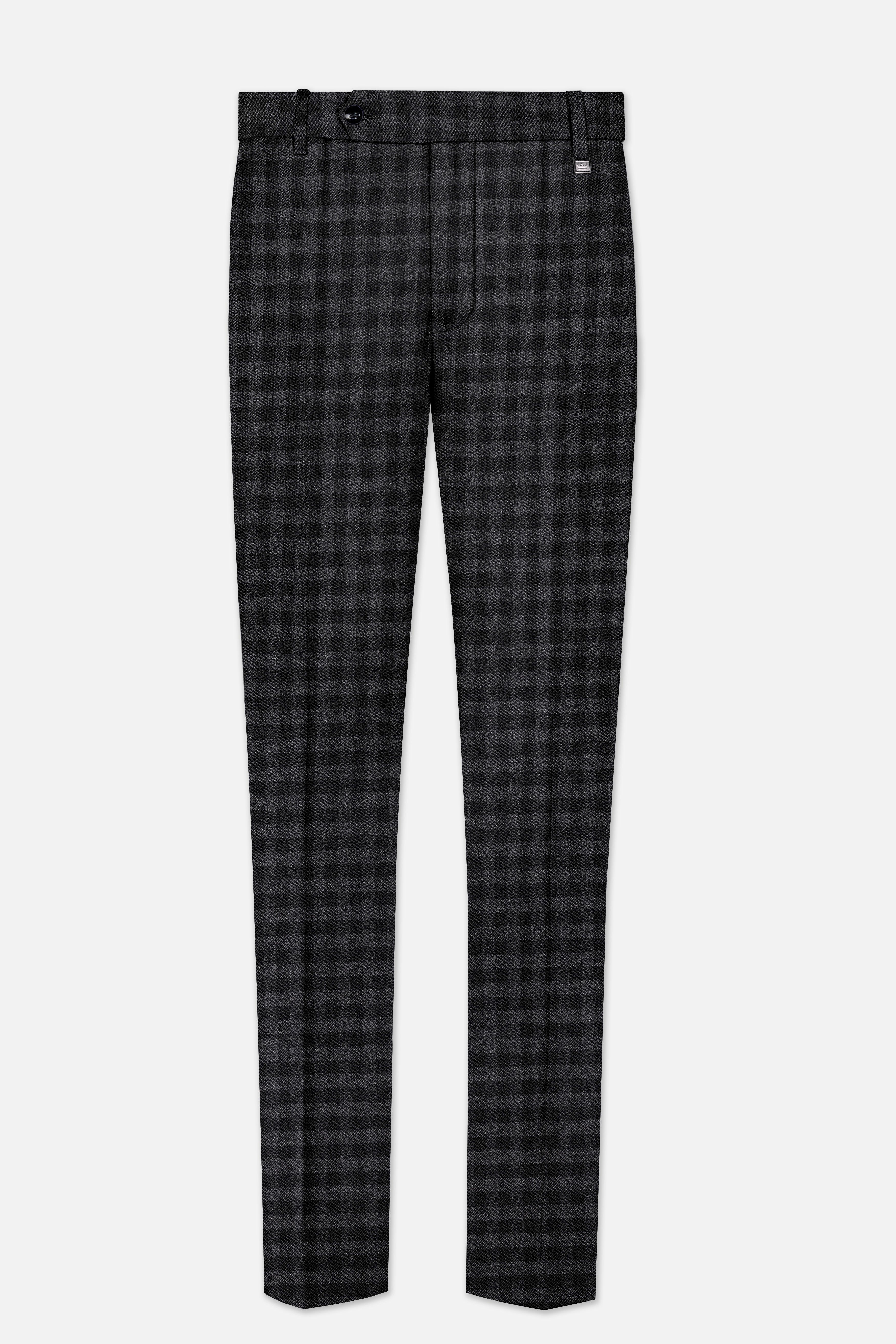 Piano Gray Plaid Tweed Single Breasted Suit