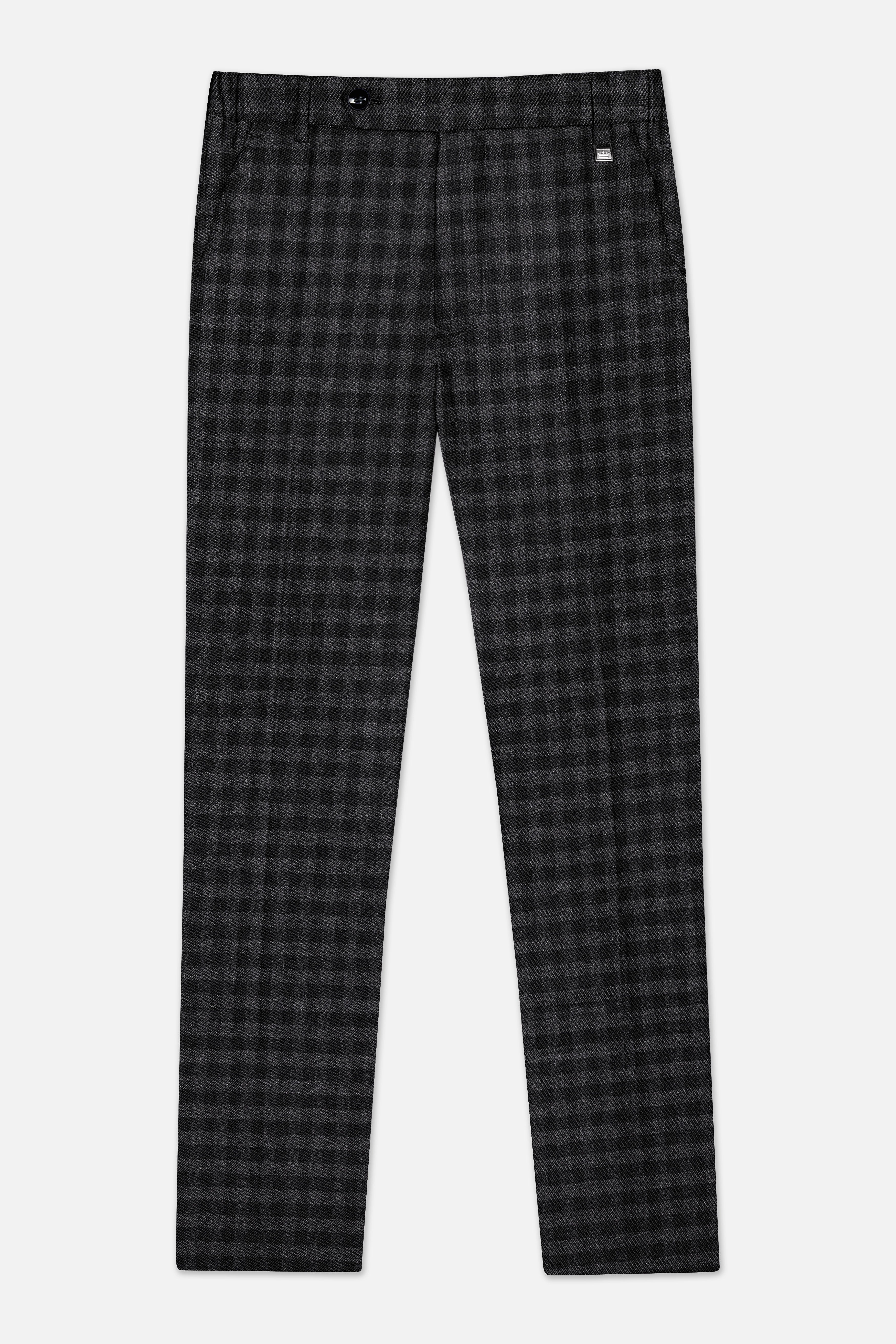 Piano Gray Plaid Tweed Single Breasted Suit