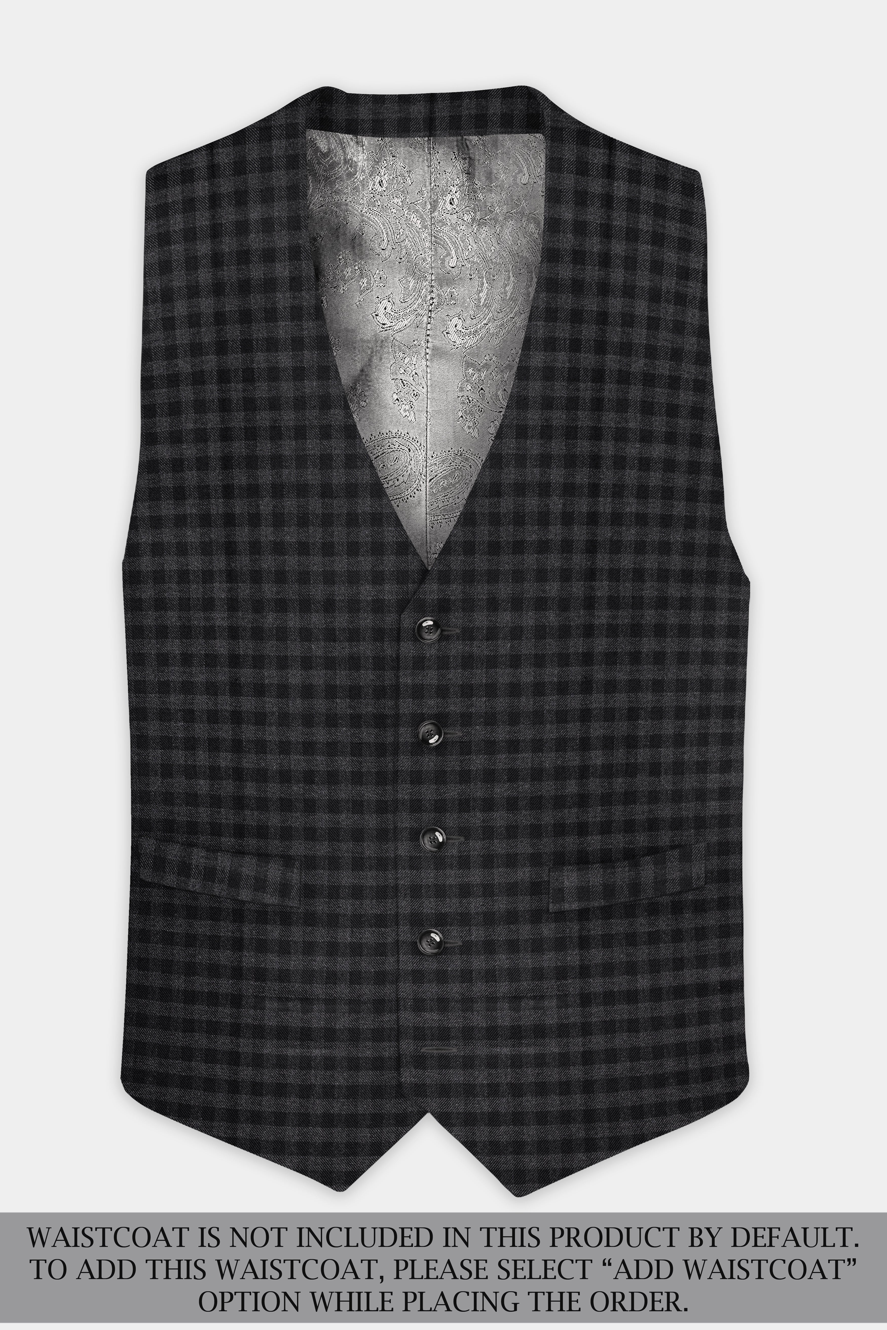 Piano Gray Plaid Tweed Single Breasted Suit