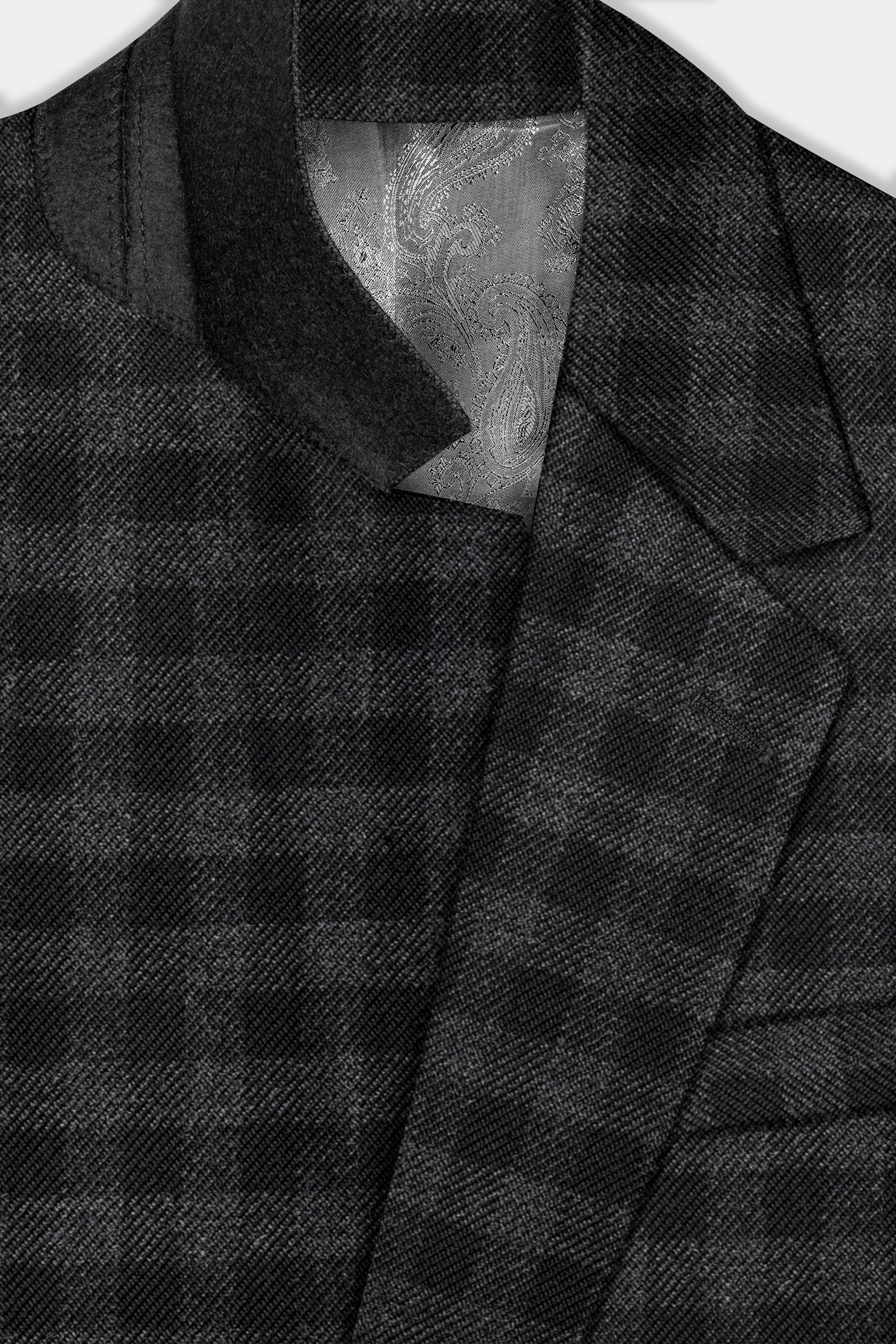 Piano Gray Plaid Tweed Single Breasted Suit