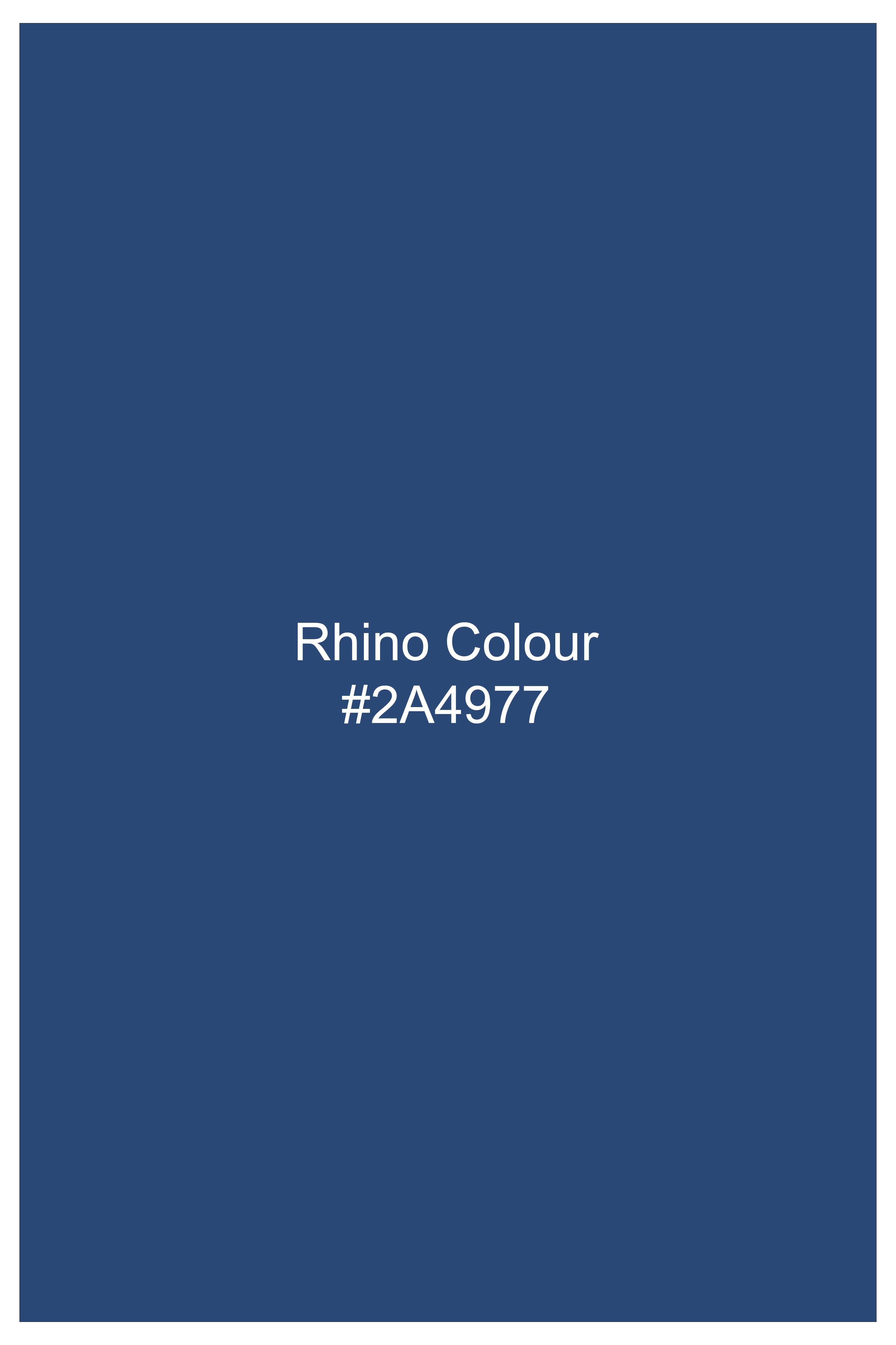 Rhino Blue Solid Wool Blend Single Breasted Suit