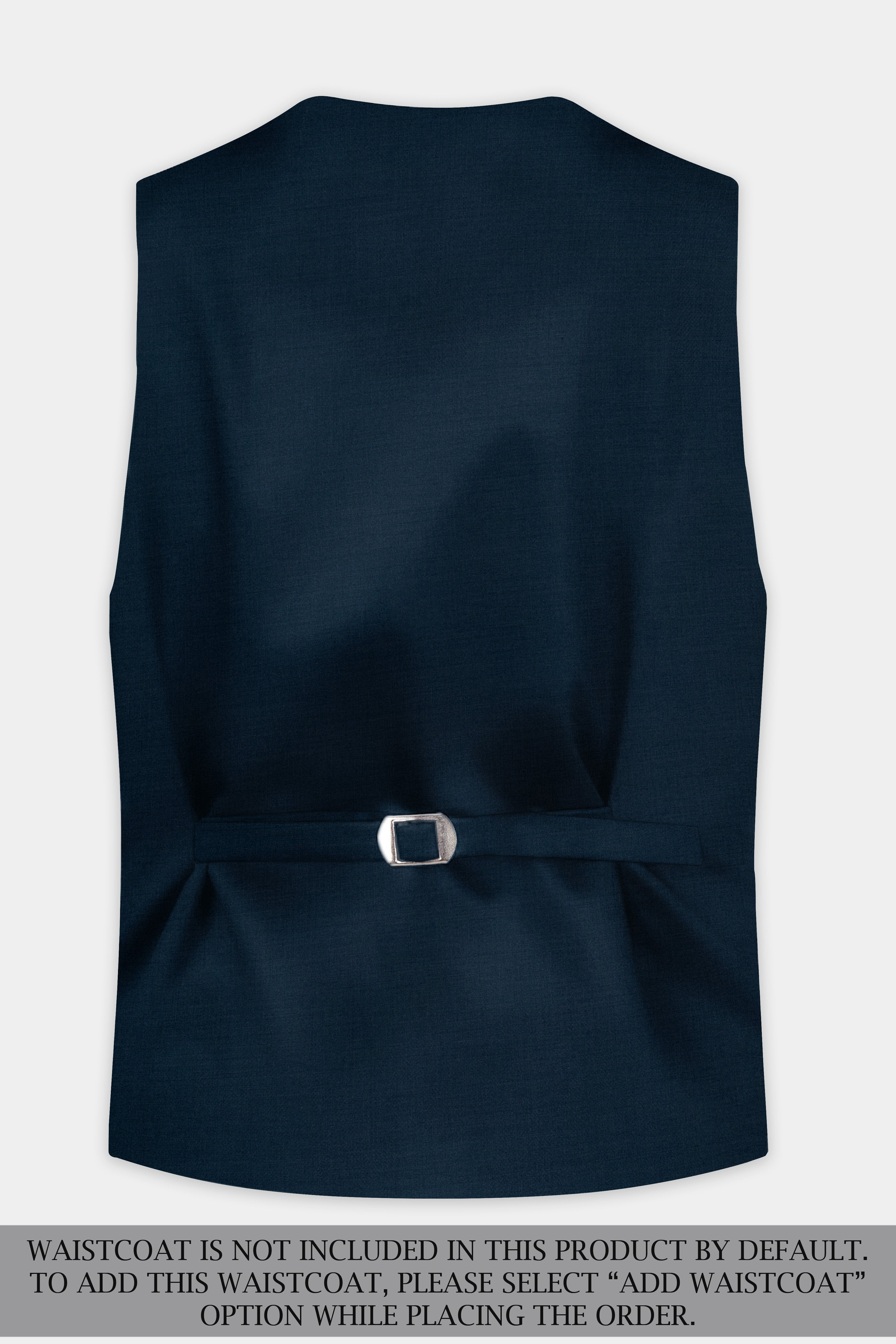 Daintree Blue Solid Wool Blend Double Breasted Suit