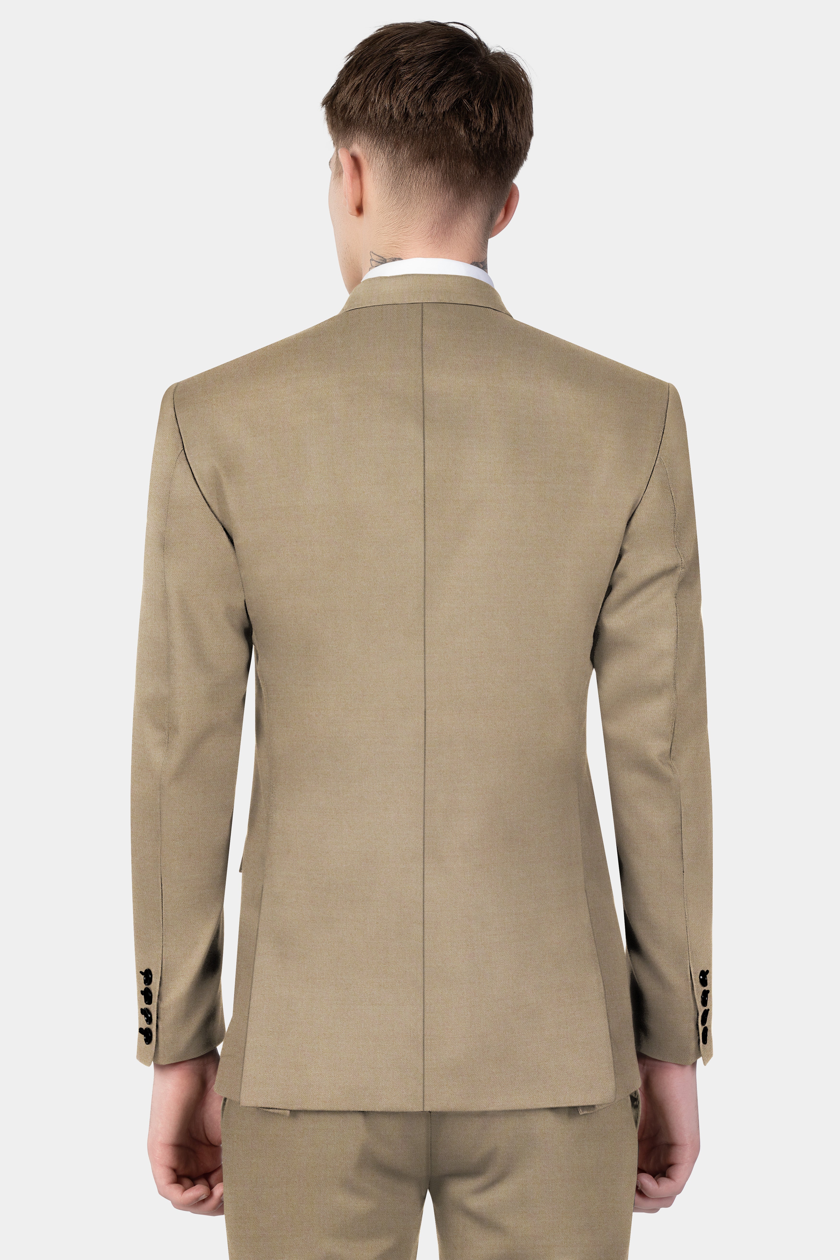 Hillary Cream Solid Wool Blend Double Breasted Suit