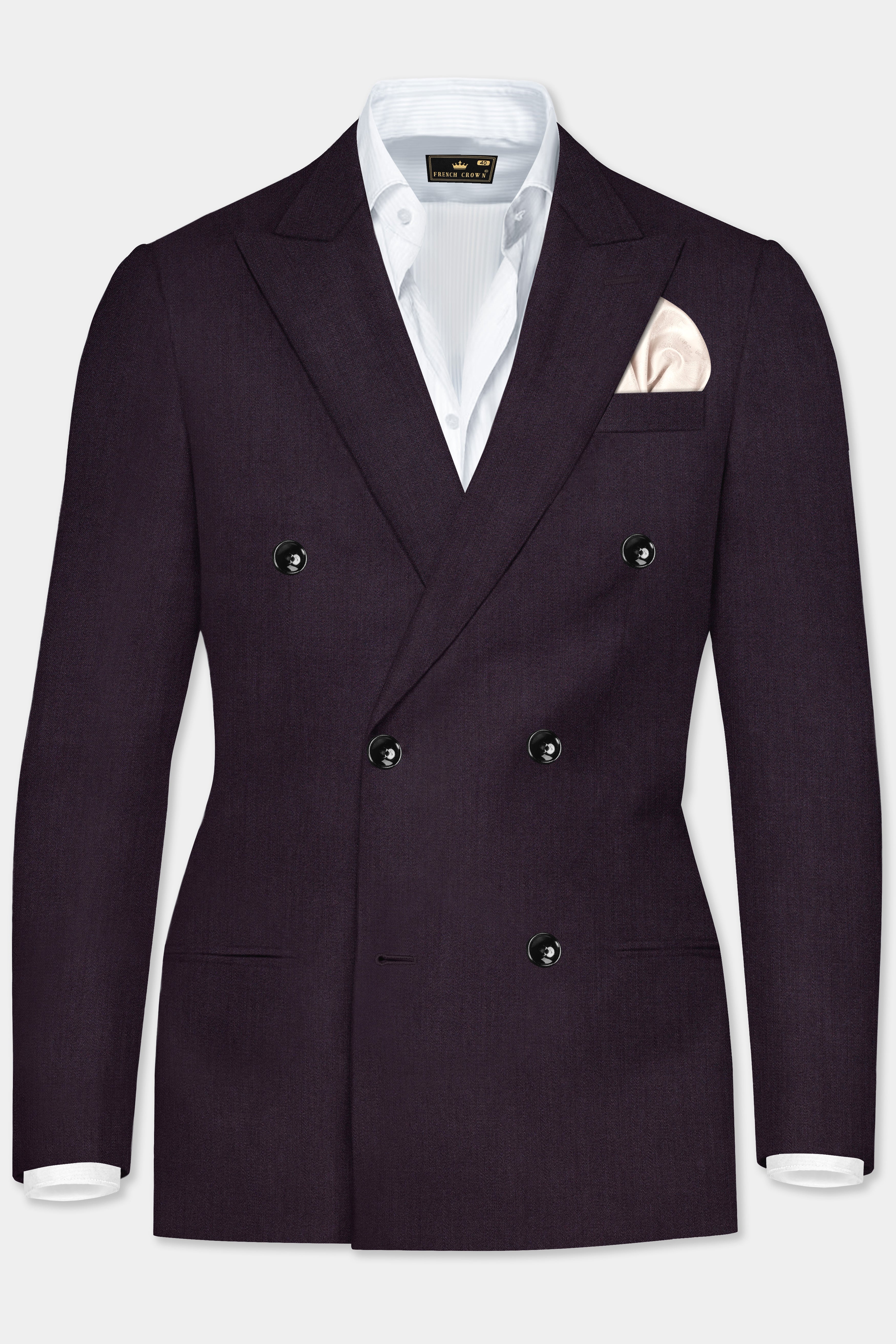 Gondola Purple Wool Blend Double Breasted Suit