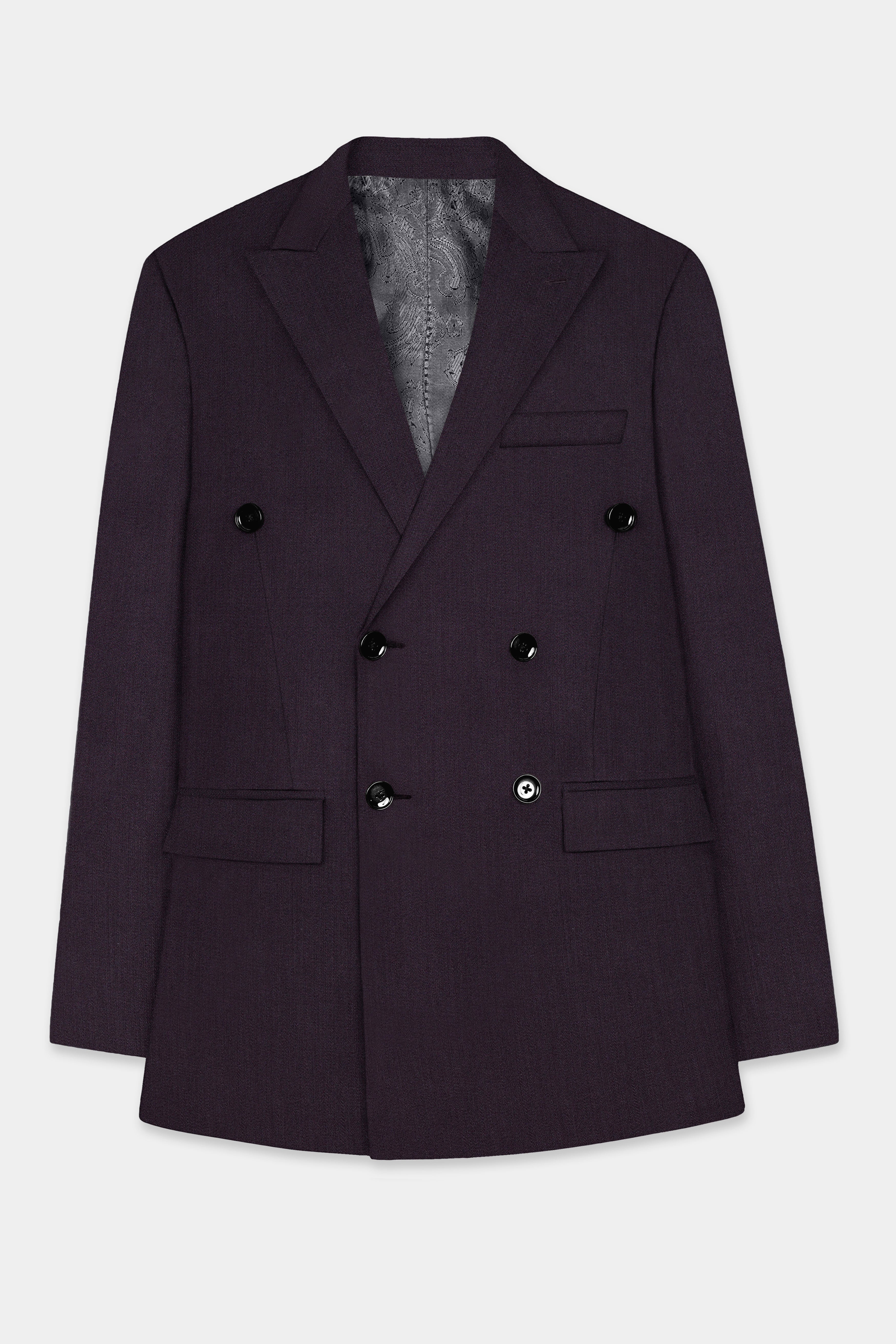 Gondola Purple Wool Blend Double Breasted Suit