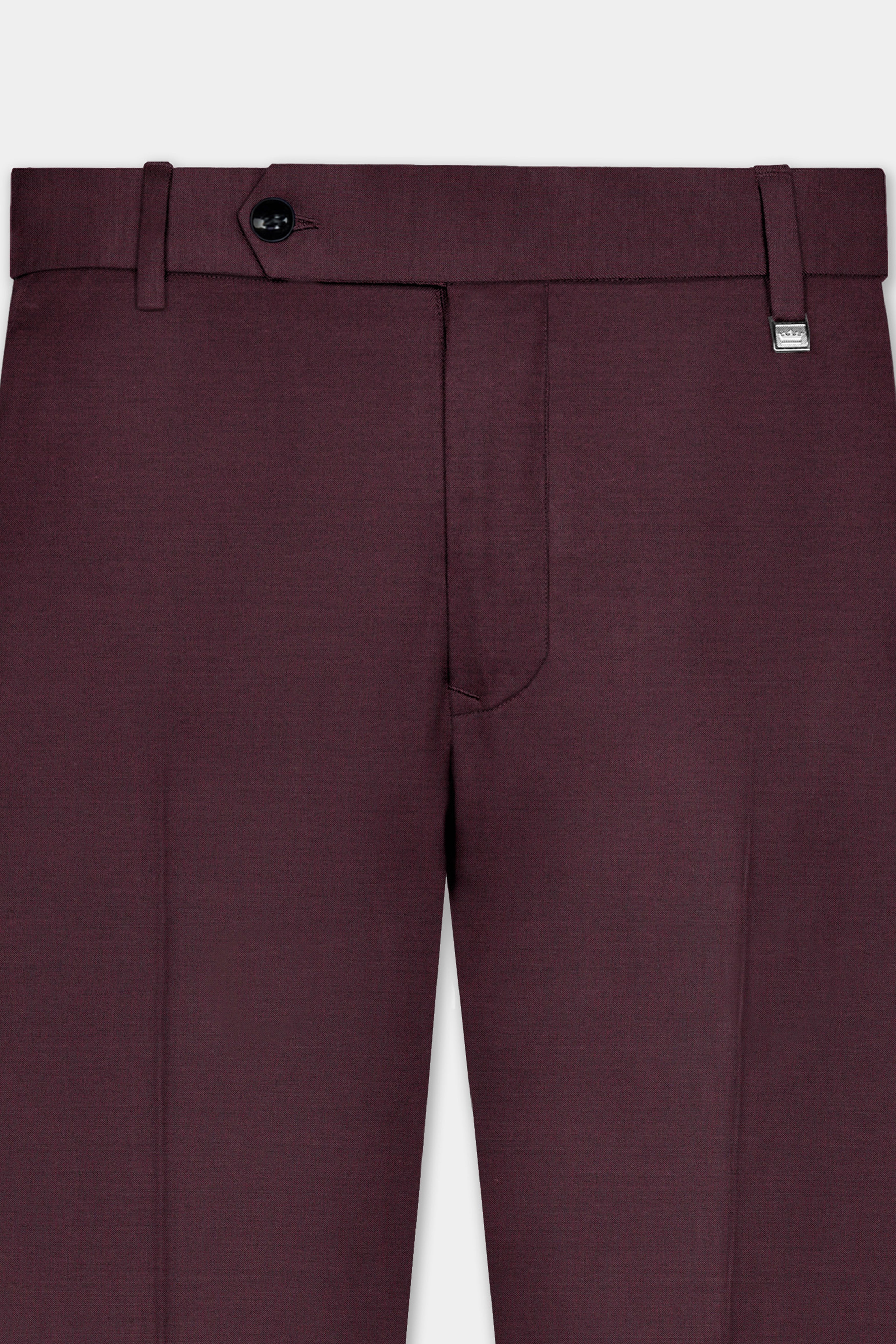 Crater Maroon Solid Wool Blend Double Breasted Suit