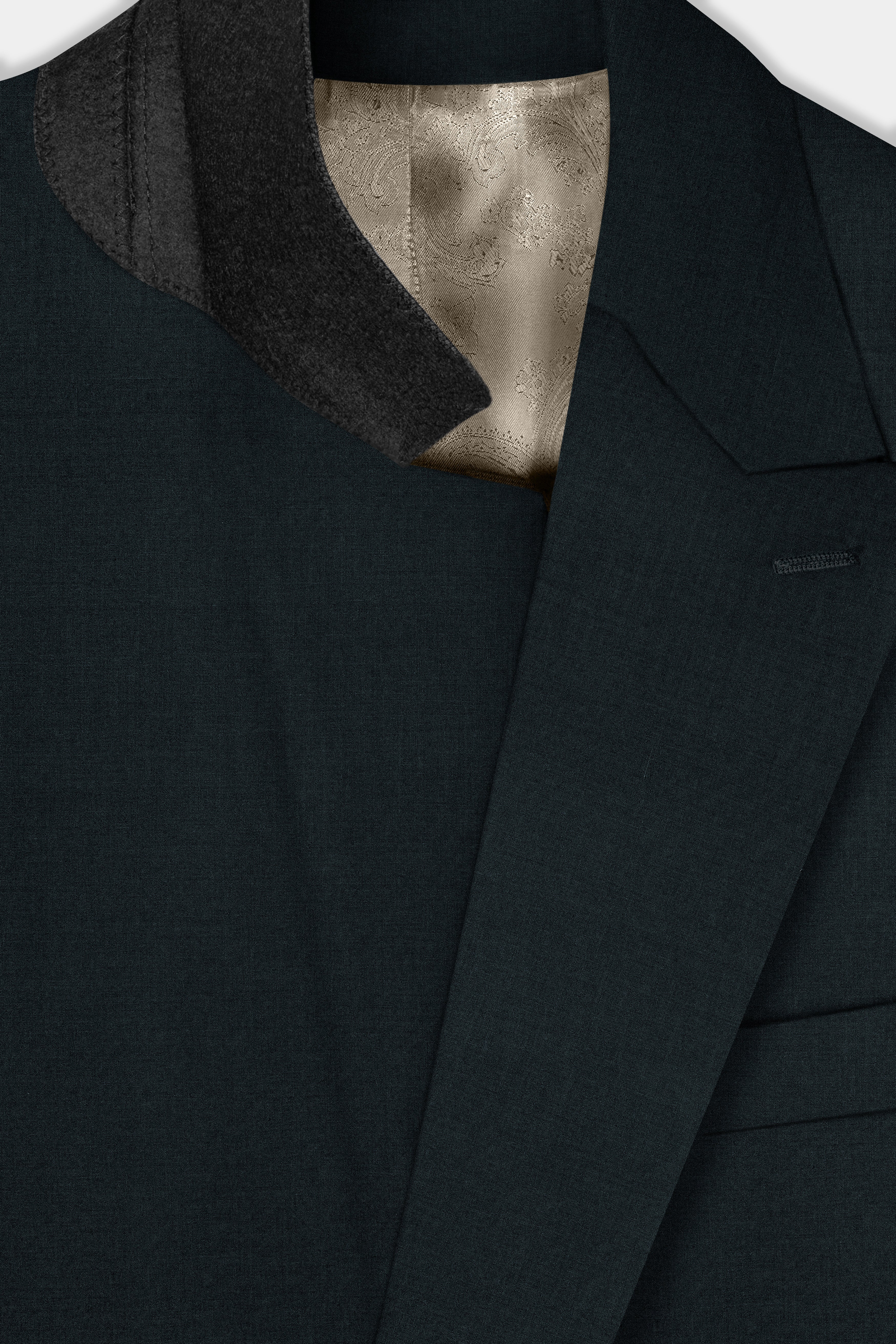 Racing Green Solid Wool Blend Double Breasted Suit