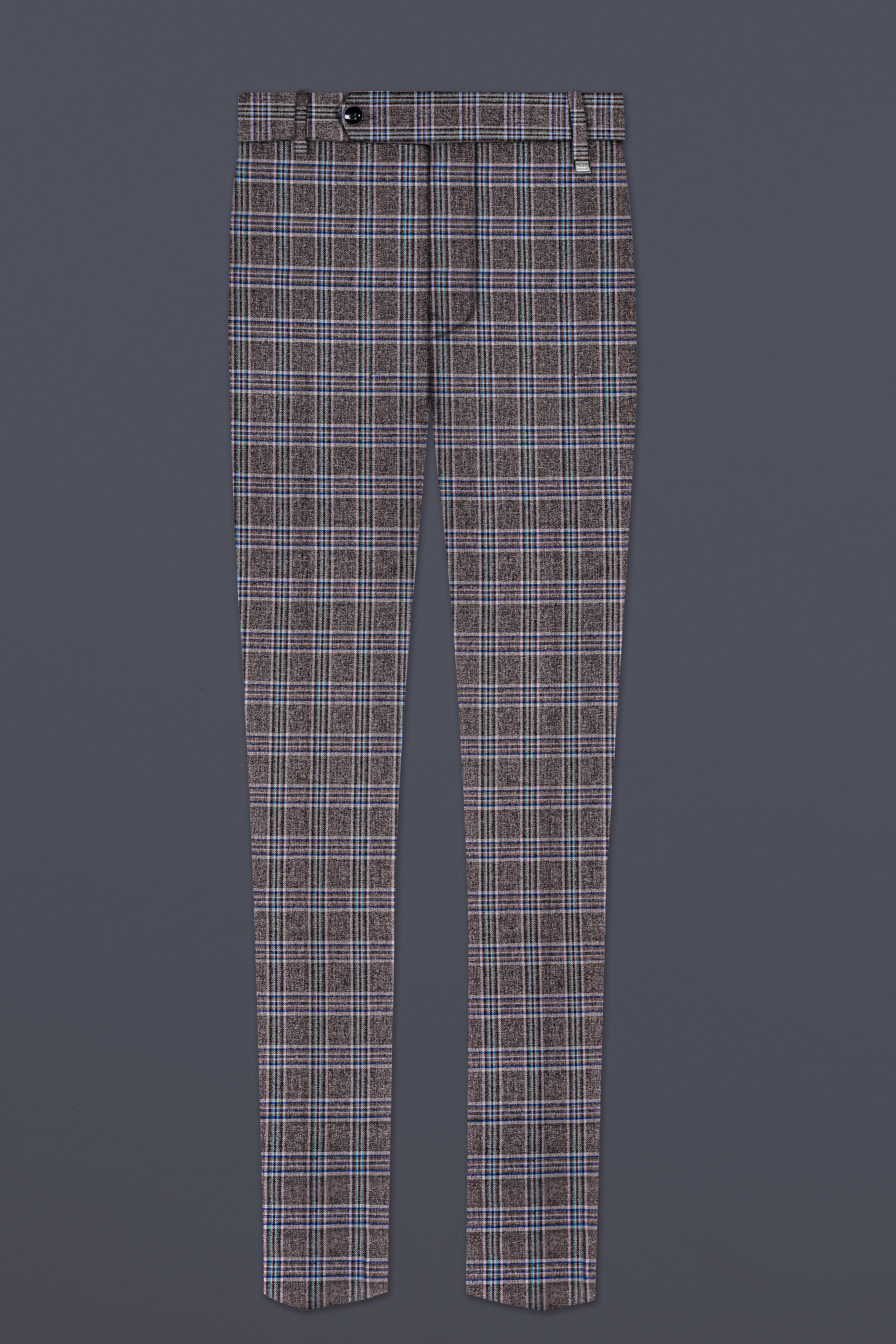 Ironside Grey Plaid Wool Blend Single Breasted Suit