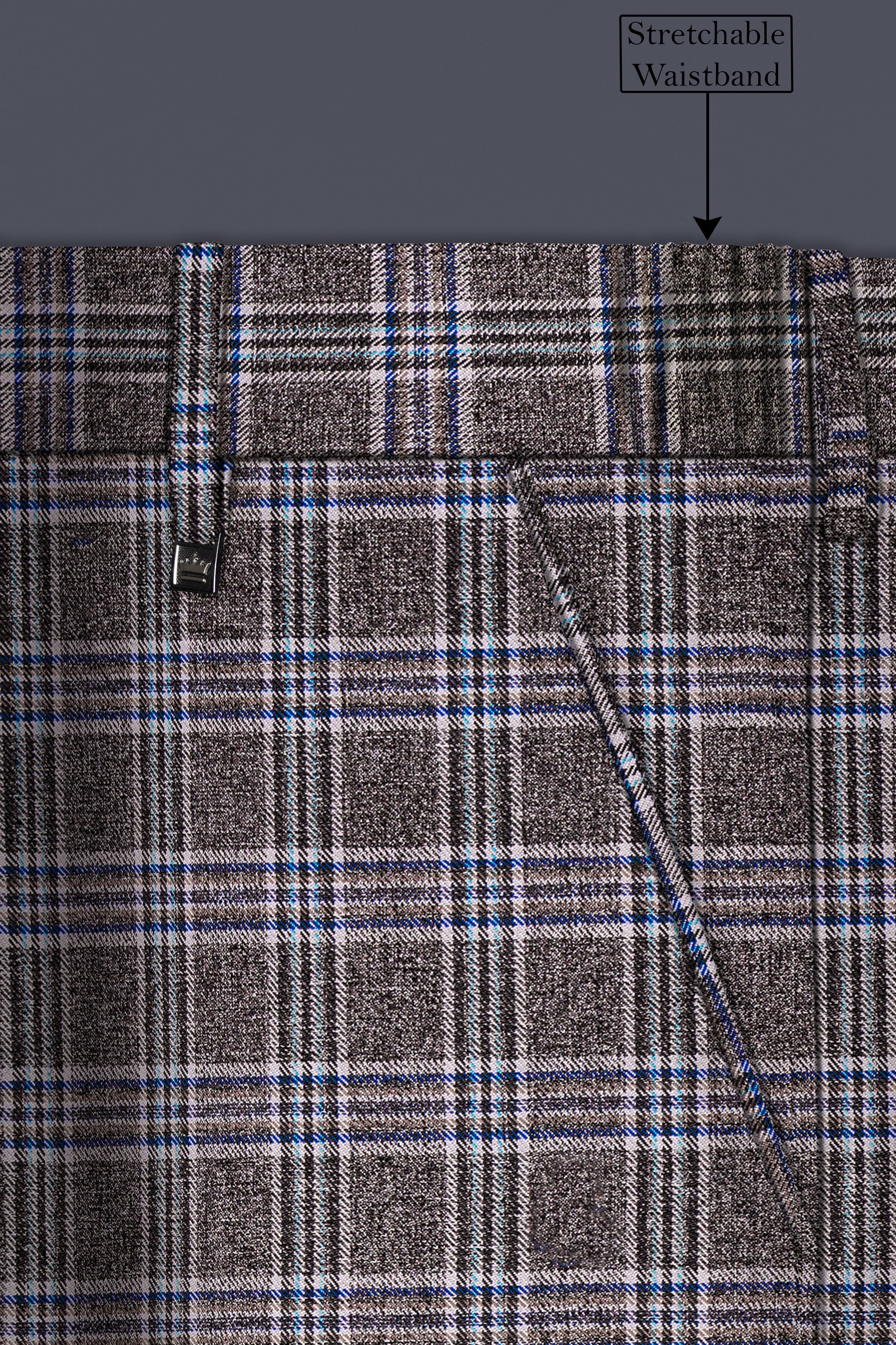 Ironside Grey Plaid Wool Blend Single Breasted Suit