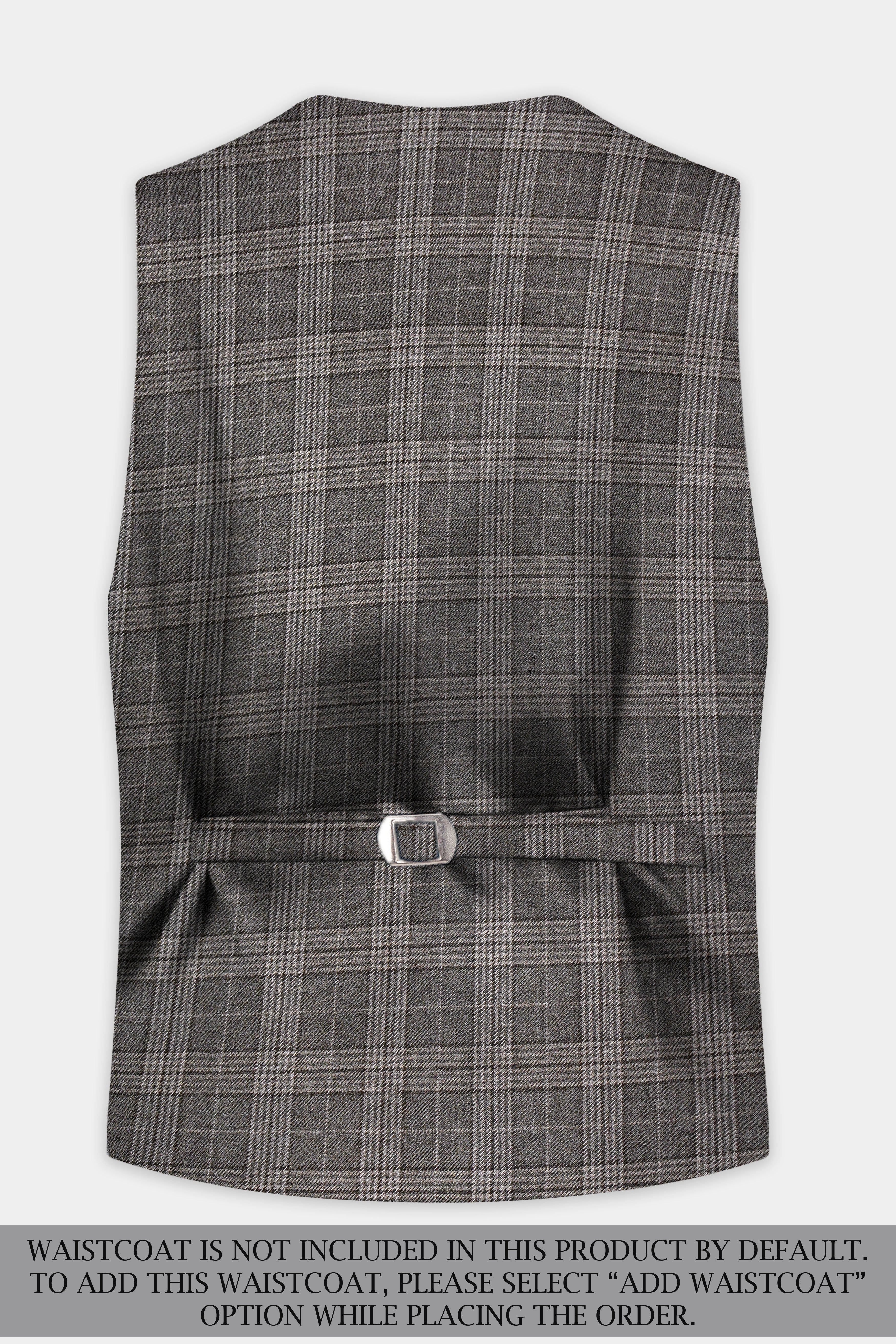 Iridium Gray Plaid Tweed Wool Blend Double Breasted Suit