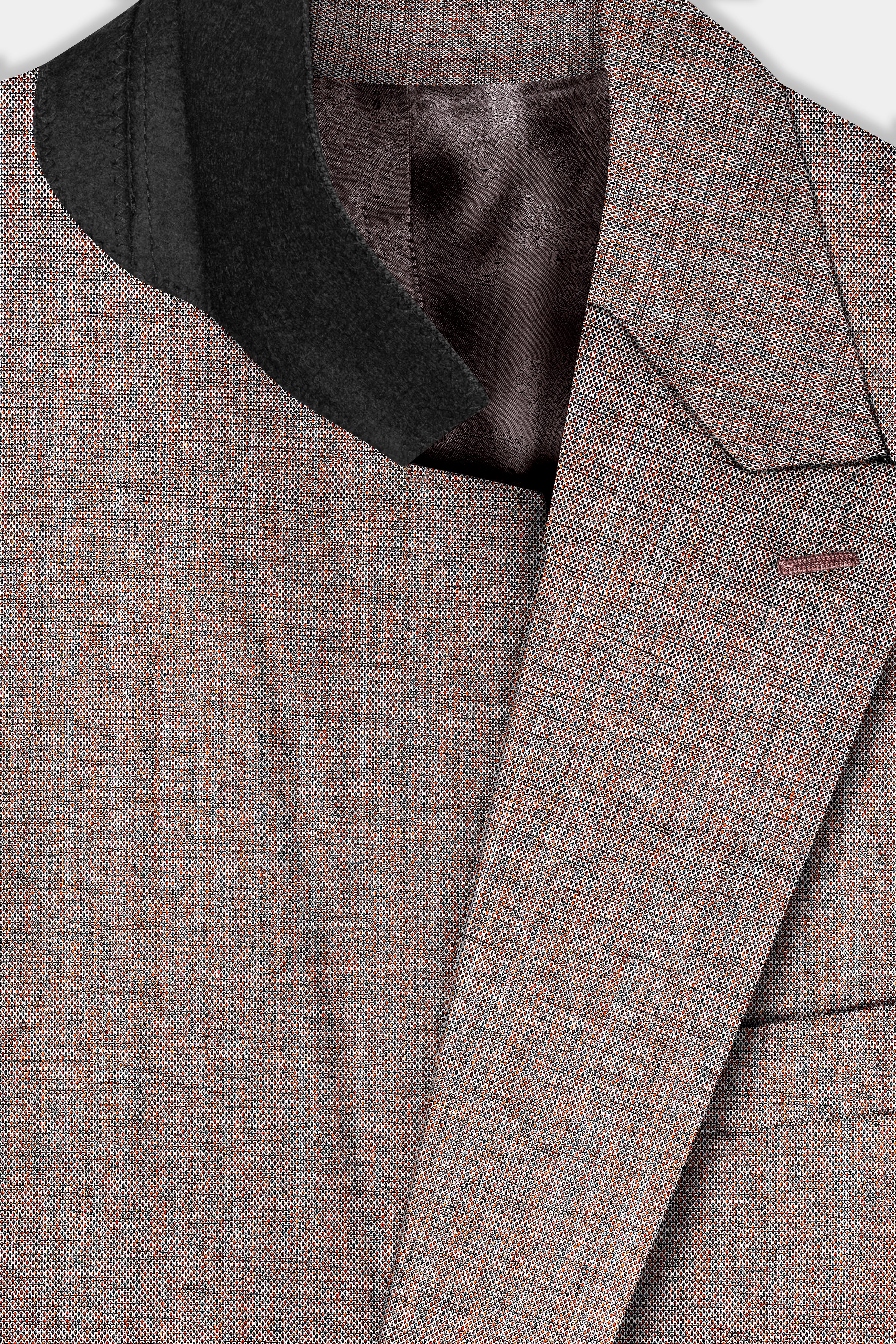 Ferra Brown Textured Double Breasted Suit