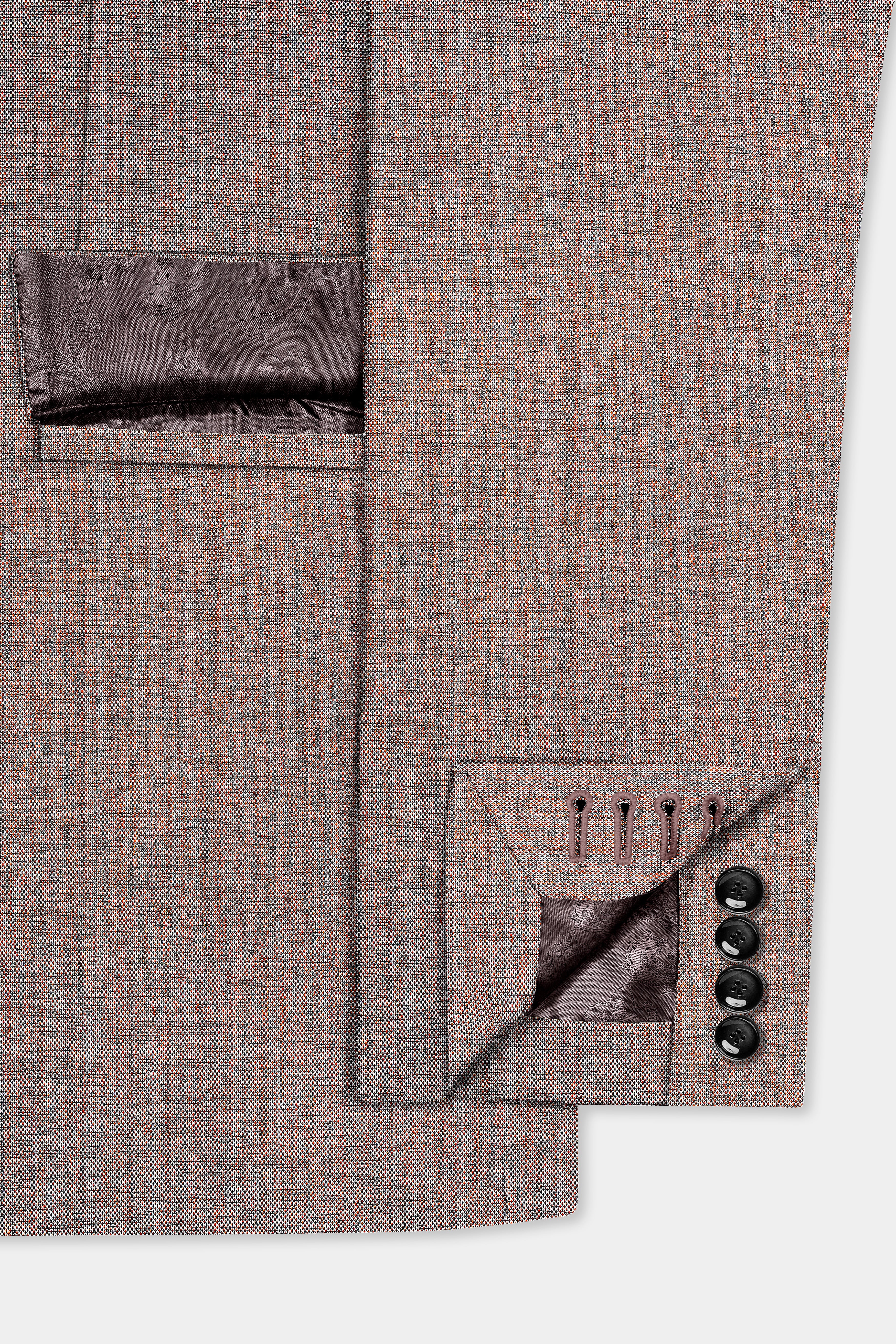 Ferra Brown Textured Double Breasted Suit