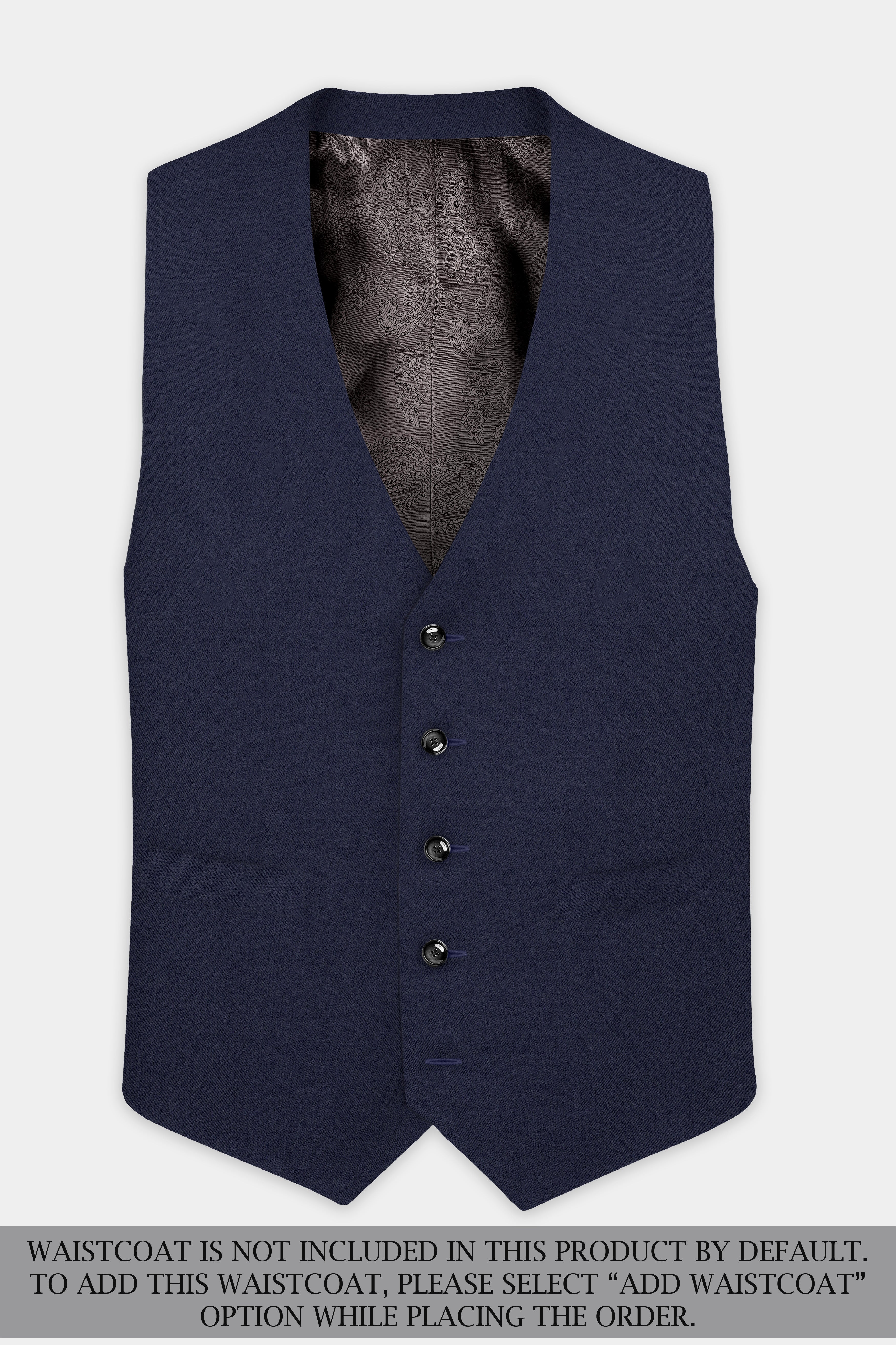 Space Cadet Blue Solid Wool Blend Single Breasted Suit