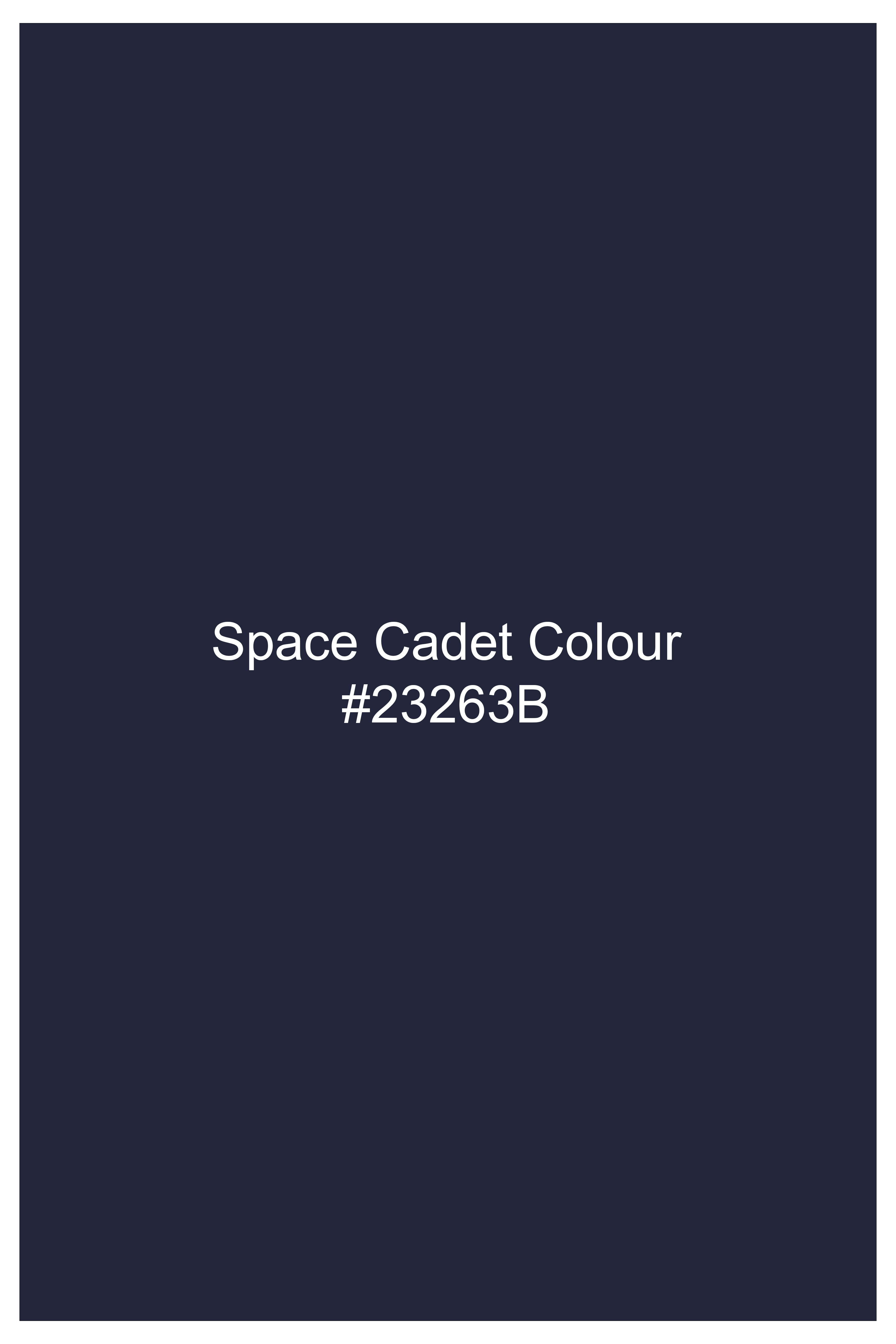 Space Cadet Blue Solid Wool Blend Single Breasted Suit