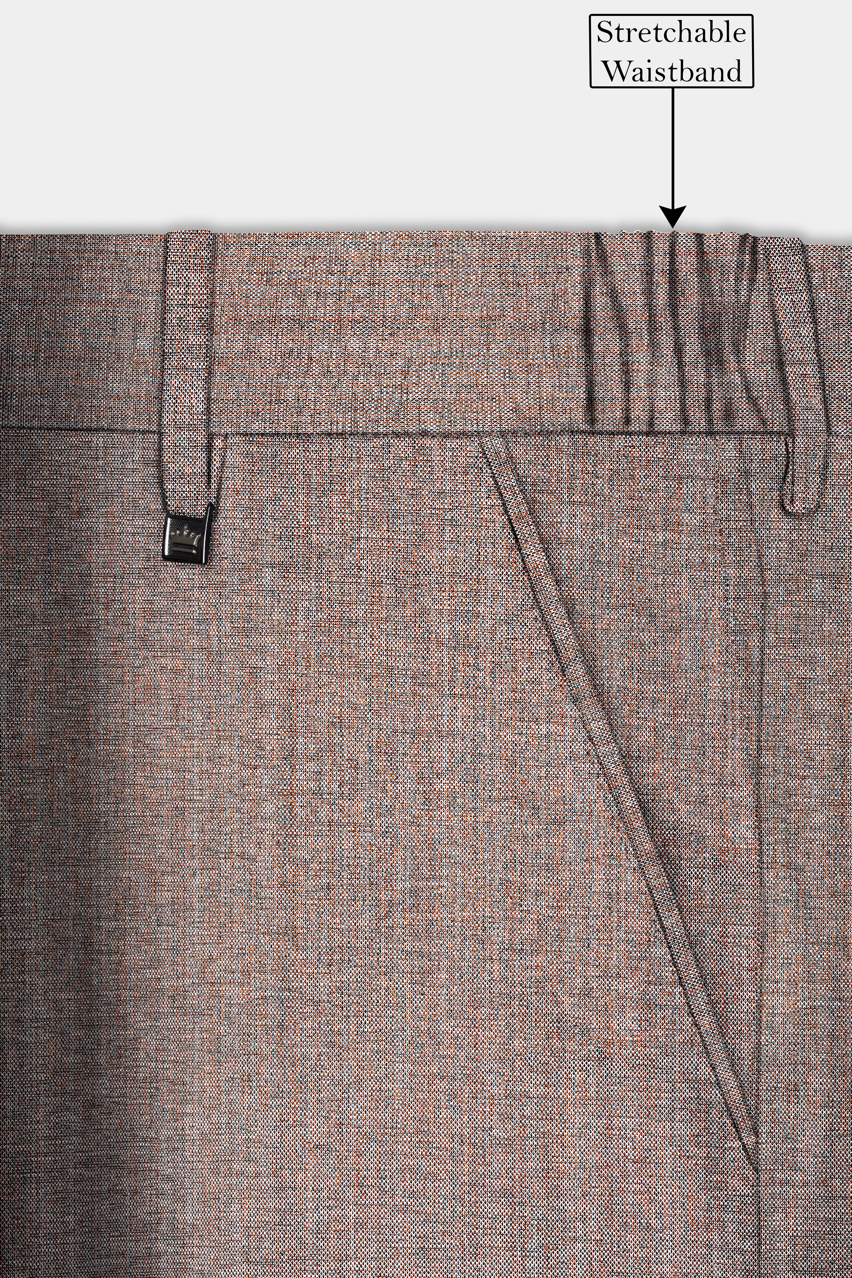 Ferra Brown Textured Cross Placket Bandhgala Suit