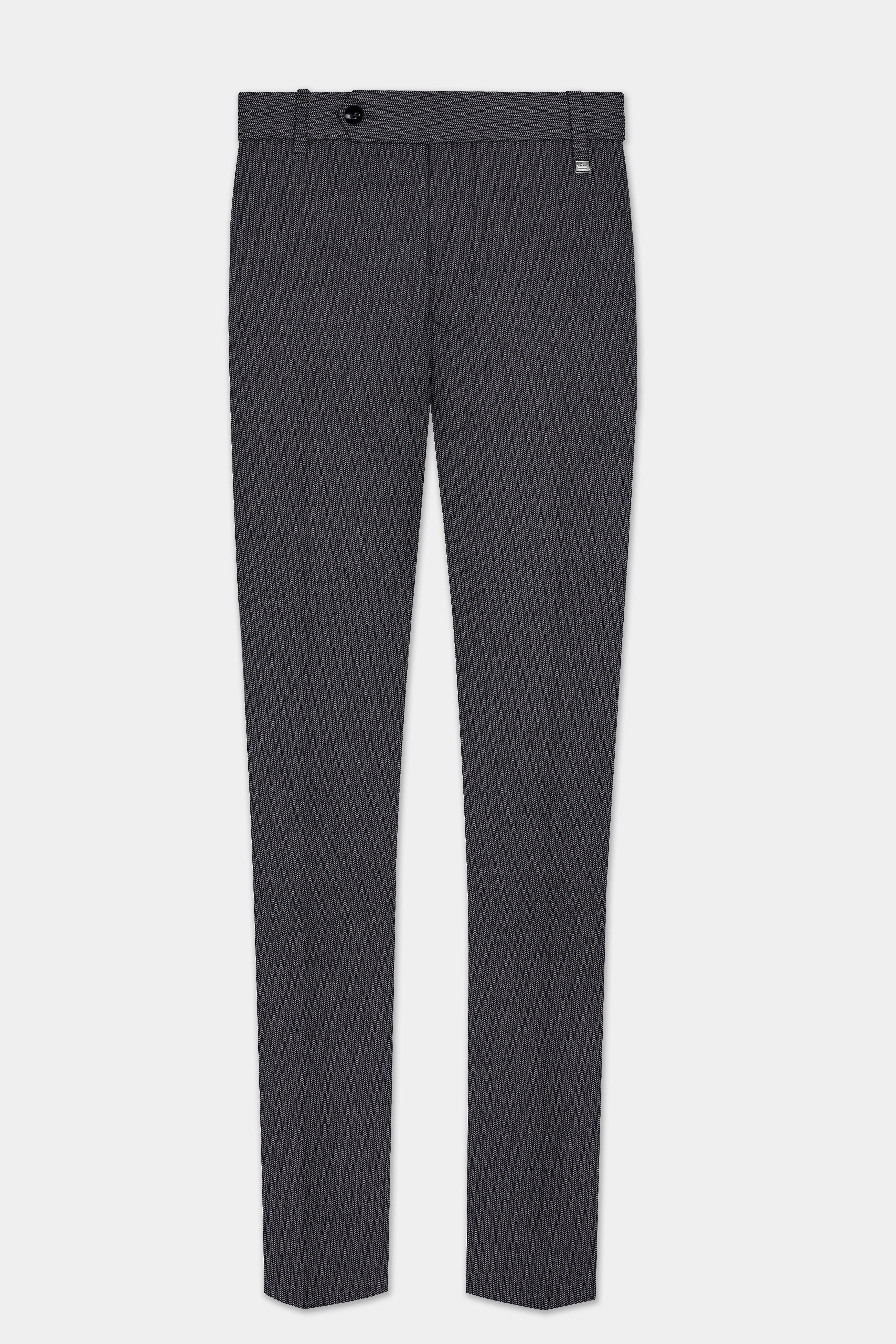 Vampire Gray herringbone Textured Cotton Double Breasted Suit