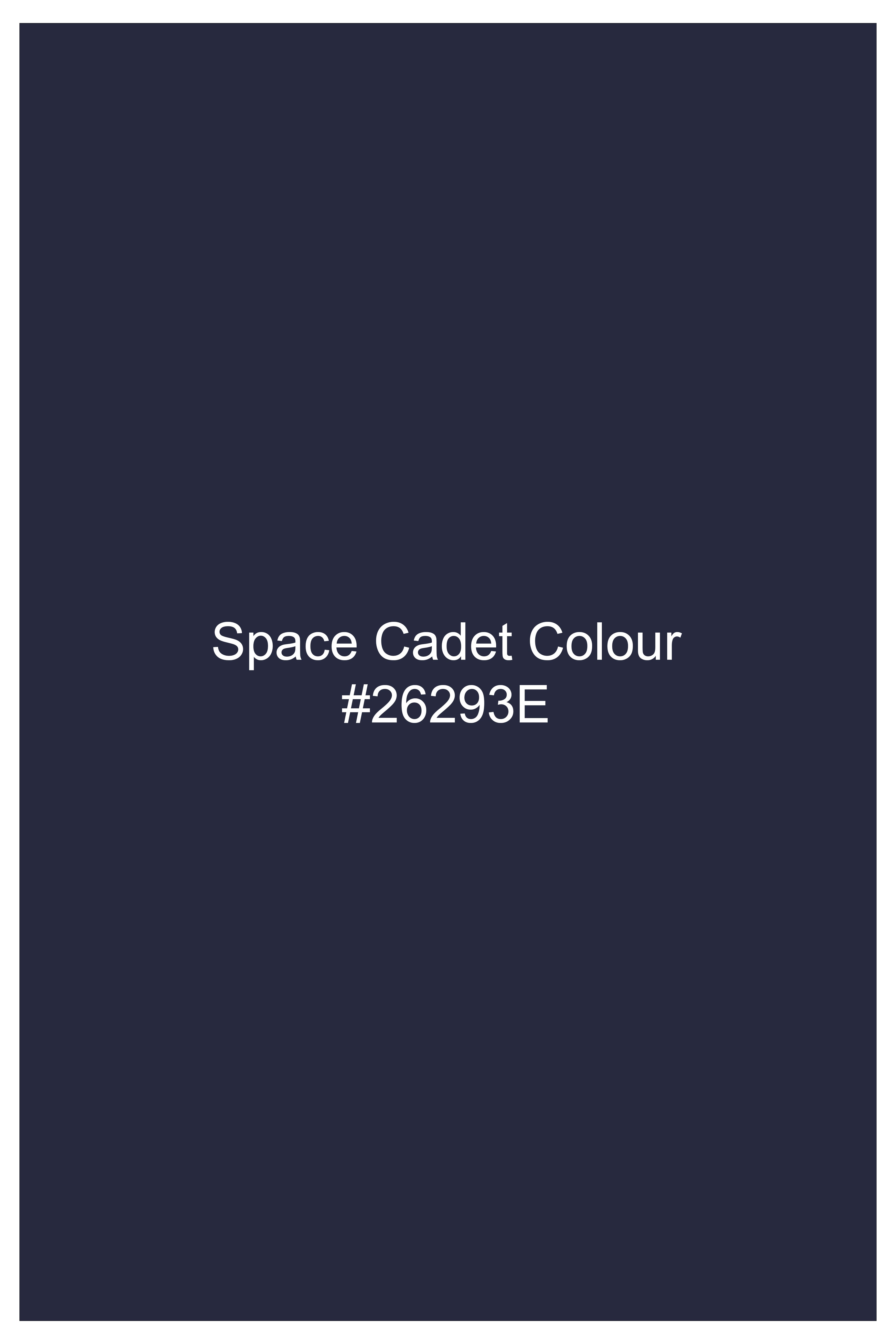 Space Cadet Blue Solid Wool Blend Bandhgala Suit