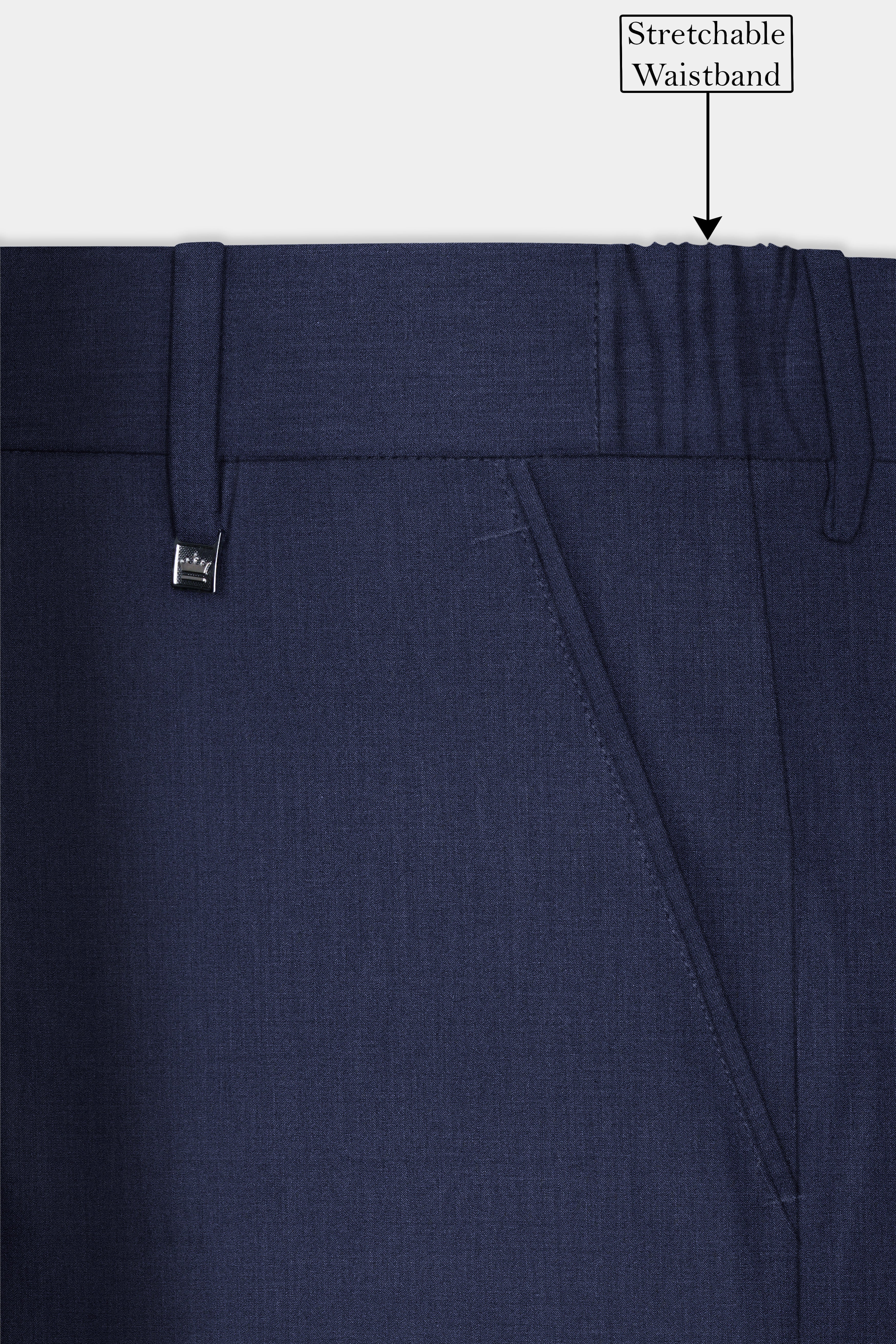 Mizzoni Blue Solid Wool Blend Single Breasted Suit