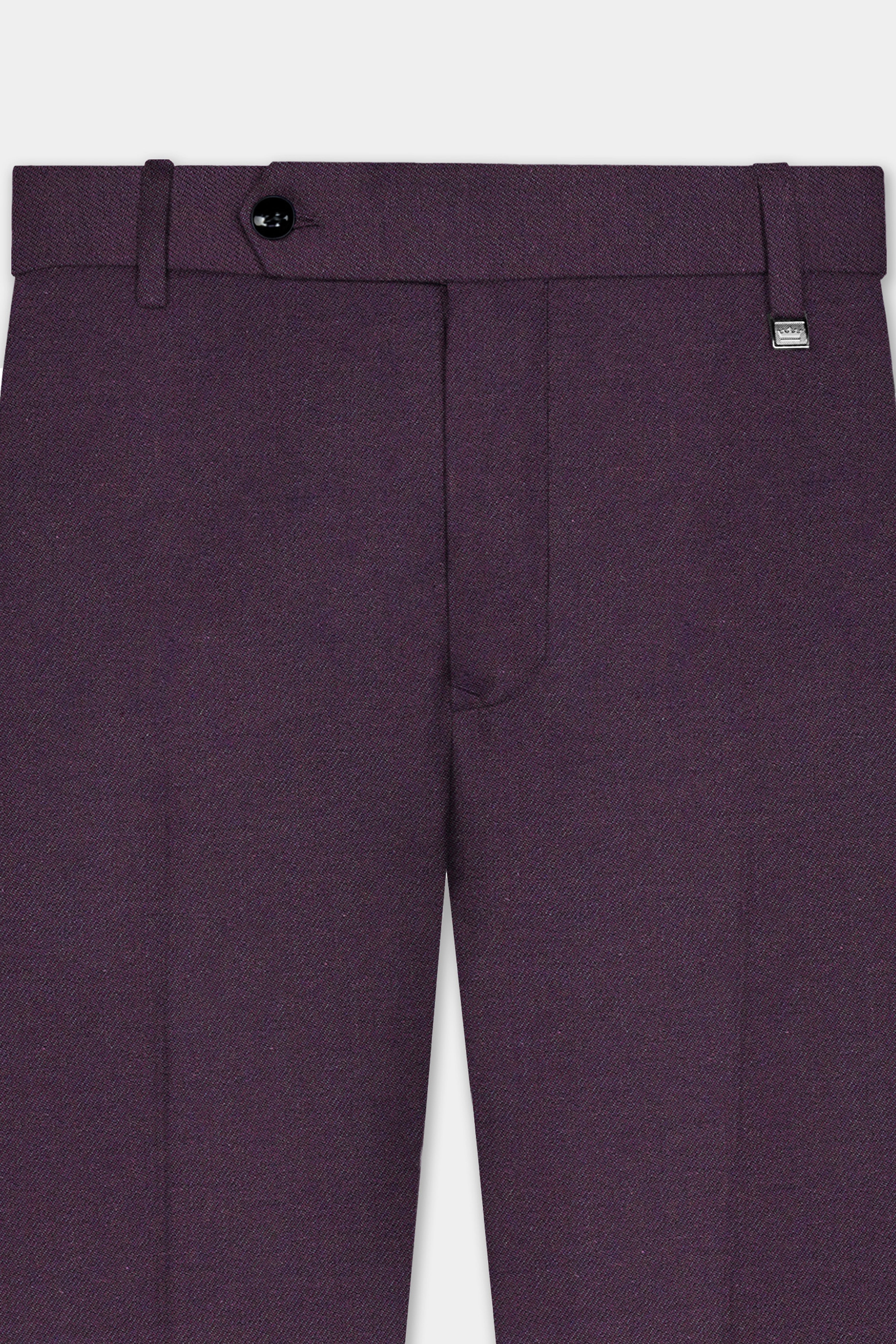 Eminence Purple Solid Wool Blend Double Breasted Suit