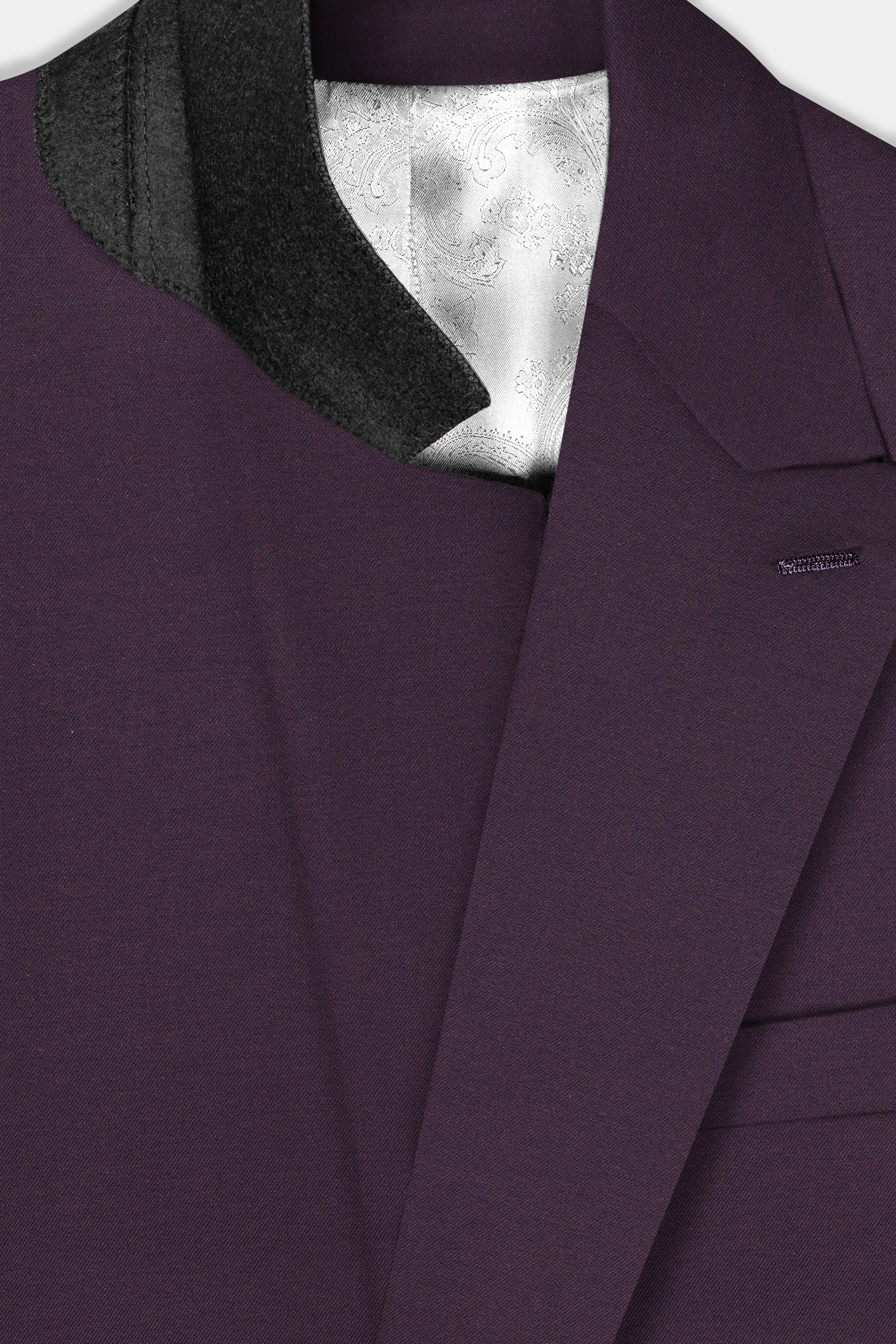 Eminence Purple Solid Wool Blend Double Breasted Suit