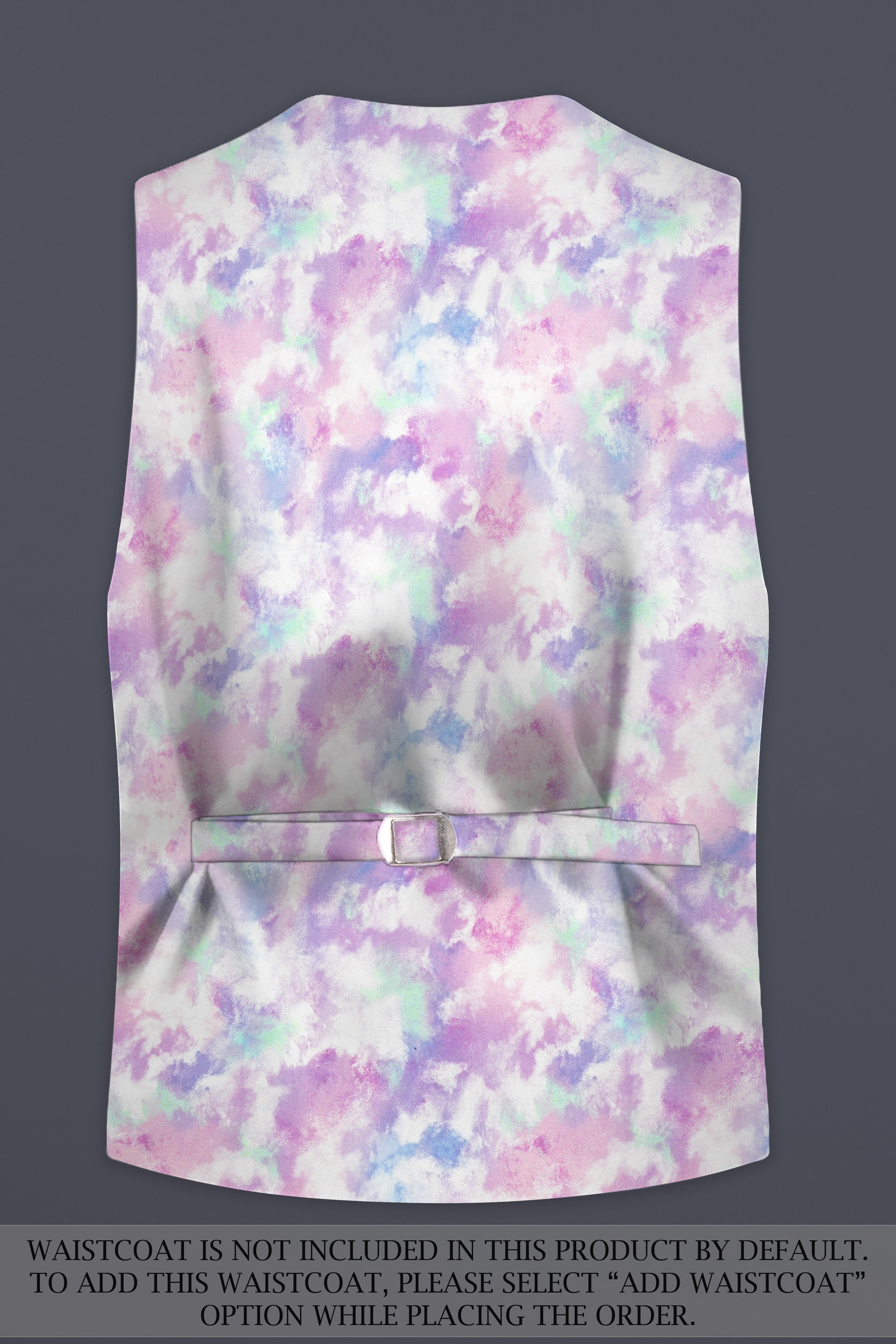 Thistle Pink And Wisteria Purple Multi Color cloud printed Cotton Single Breasted Suit