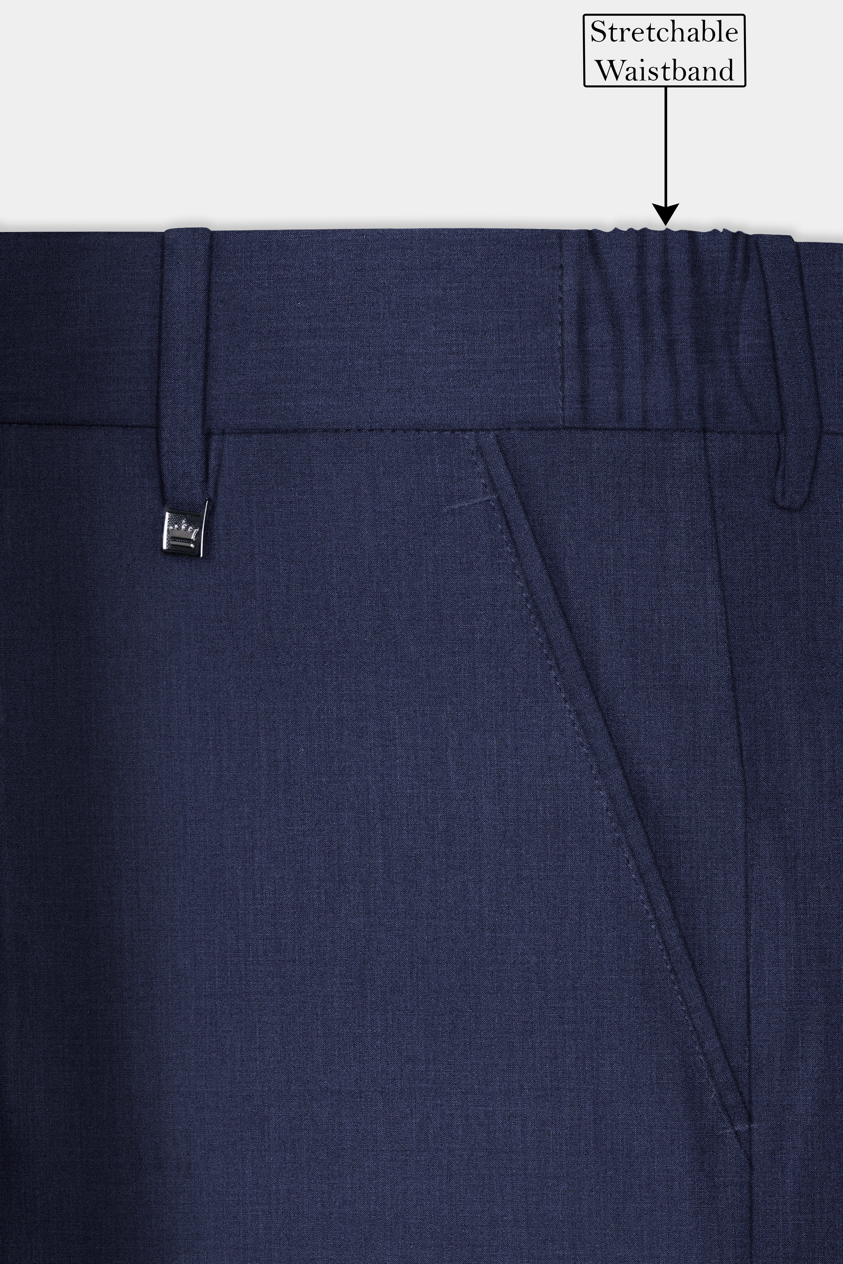 Mizzoni Blue Solid Wool Blend Tuxedo Suit