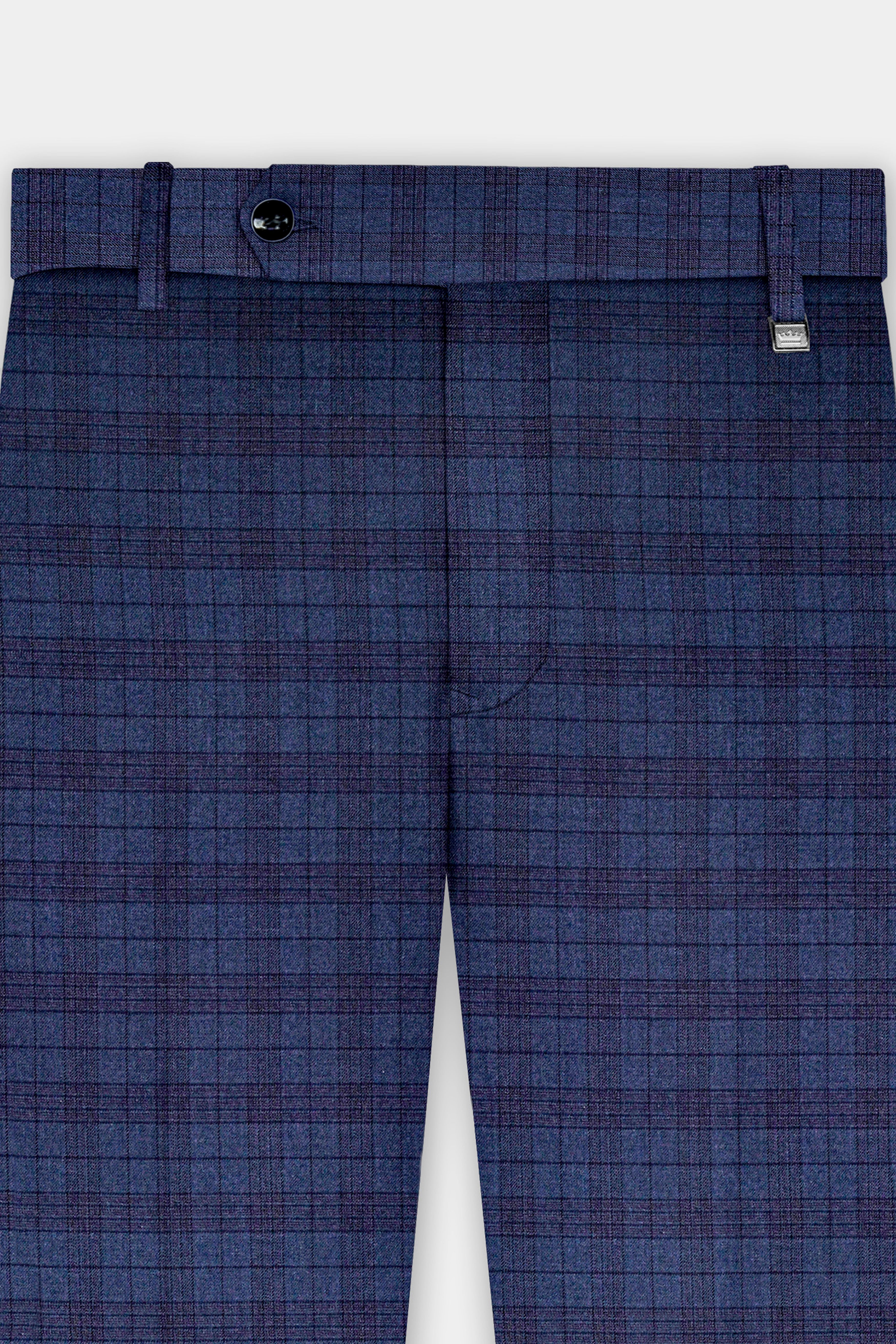 Martinique Blue Plaid Wool Blend Double Breasted Suit