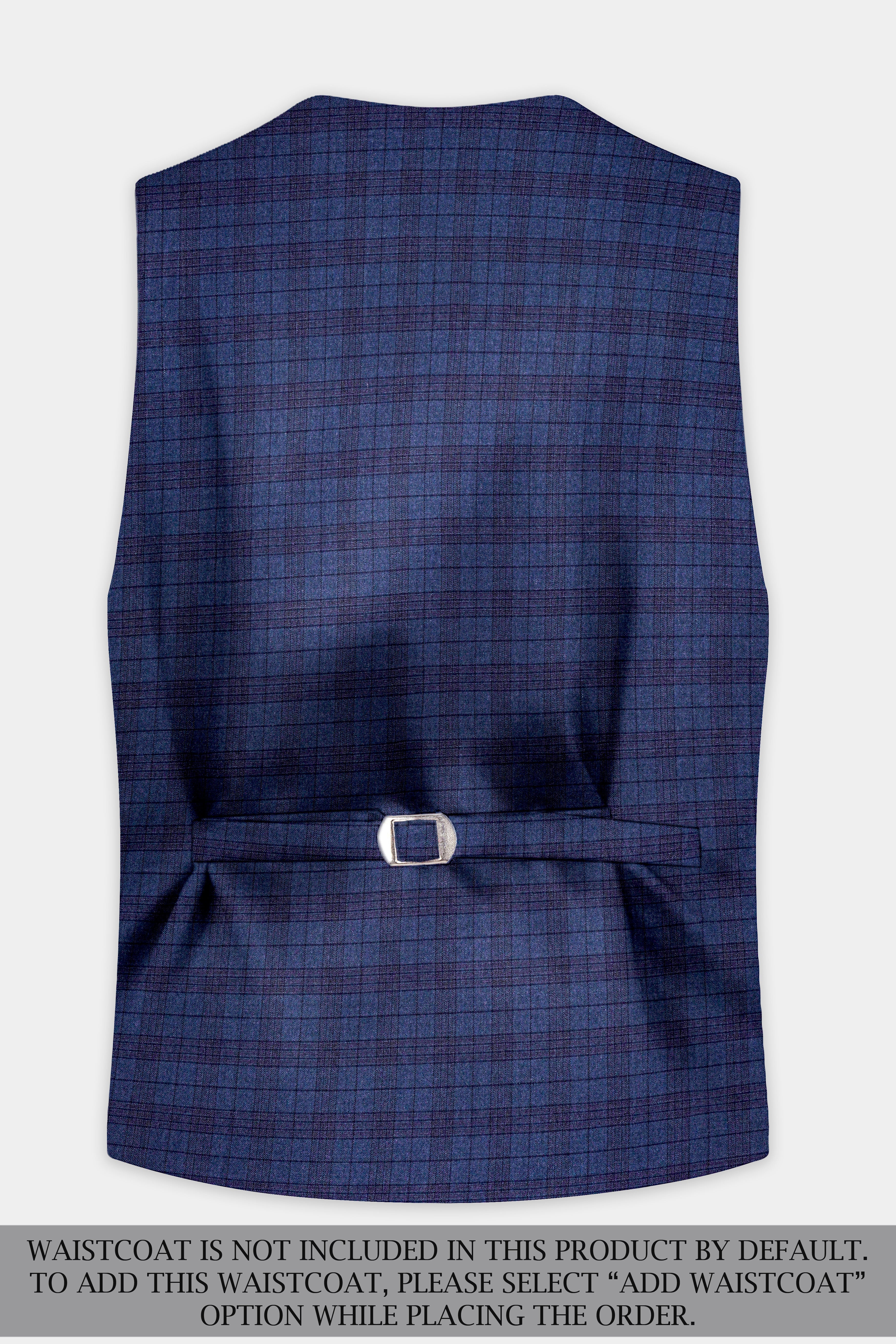 Martinique Blue Plaid Wool Blend Double Breasted Suit