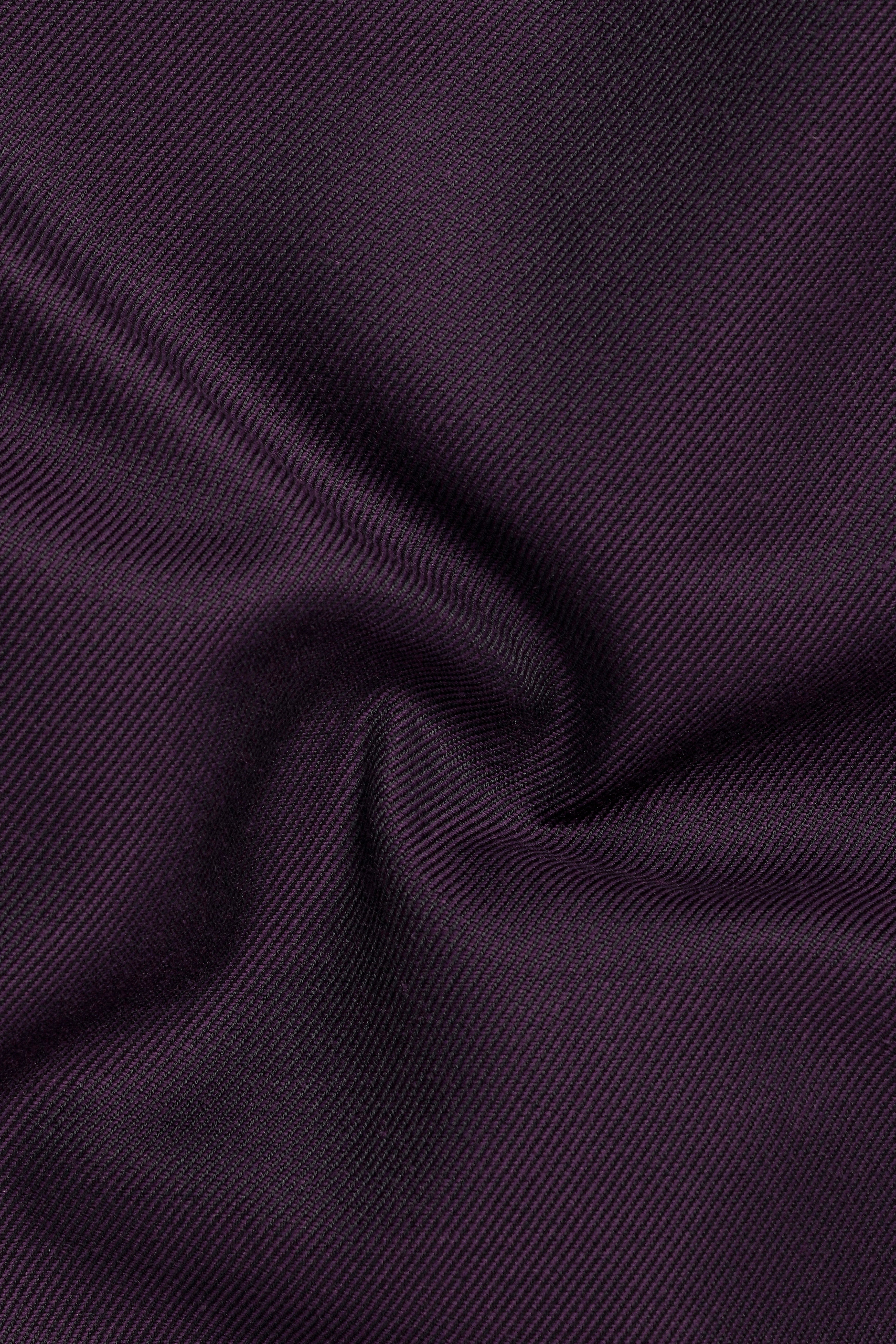 Eminence Purple Solid Wool Blend Cross Placket Bandhgala Suit