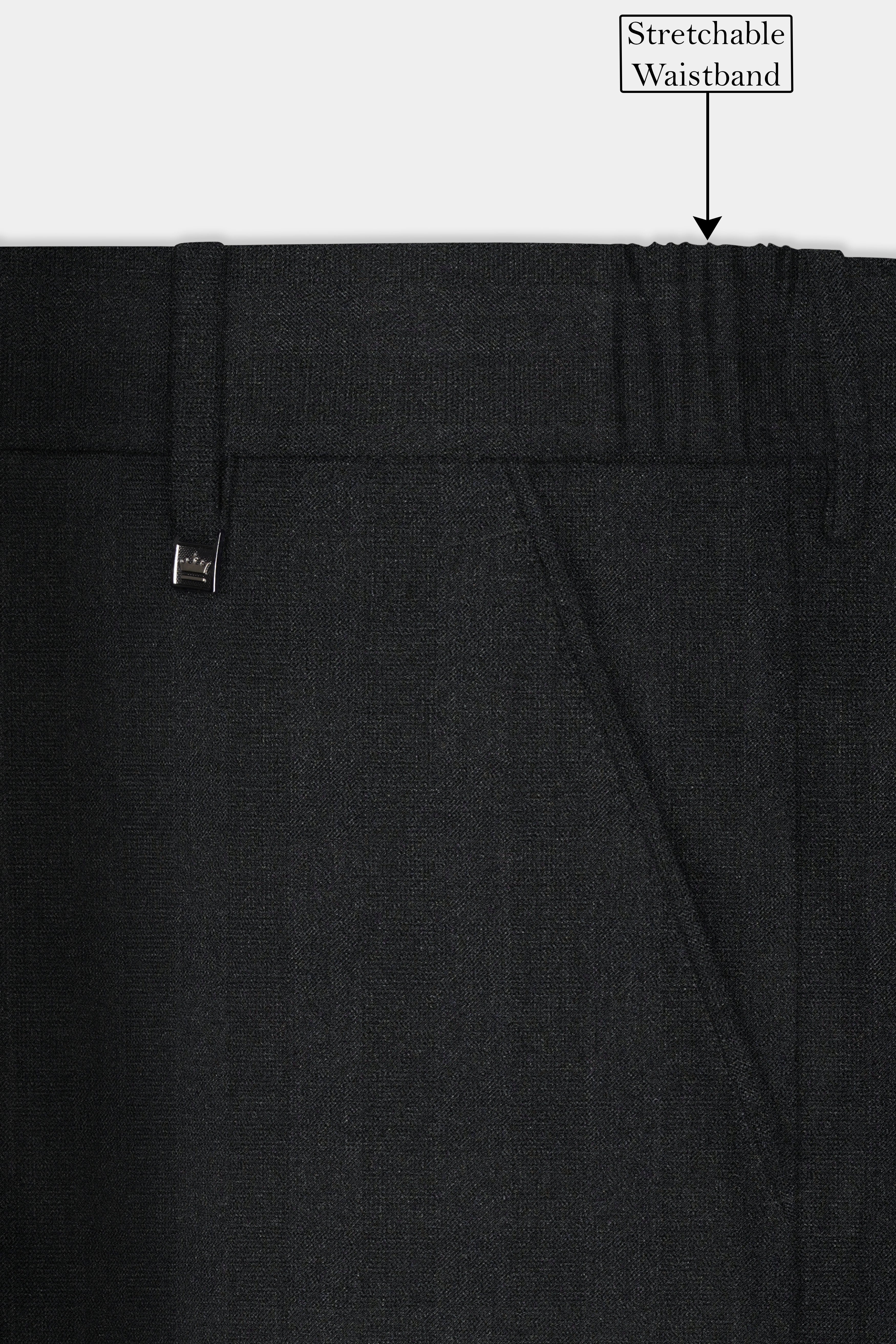 Vulcan Black Striped Wool Blend Single Breasted Suit