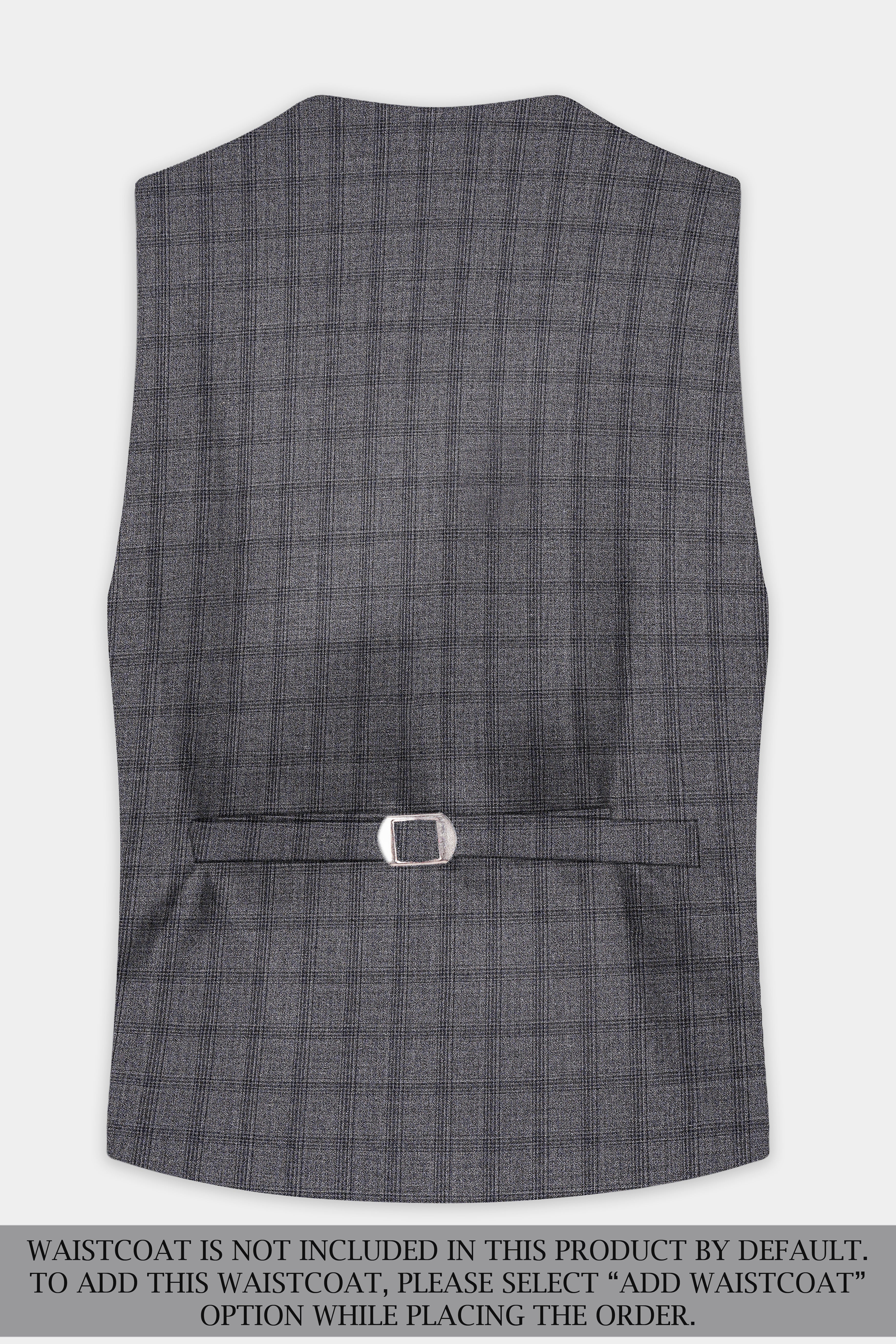 Gravel Gray Checked Wool Blend Single Breasted Suit