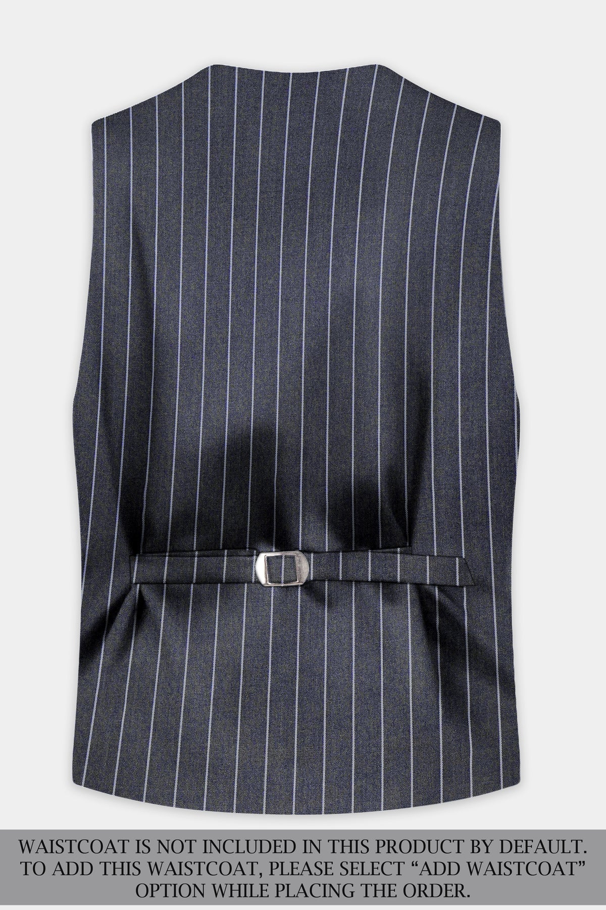 Piano Gray Striped Wool Blend Single Breasted Suit