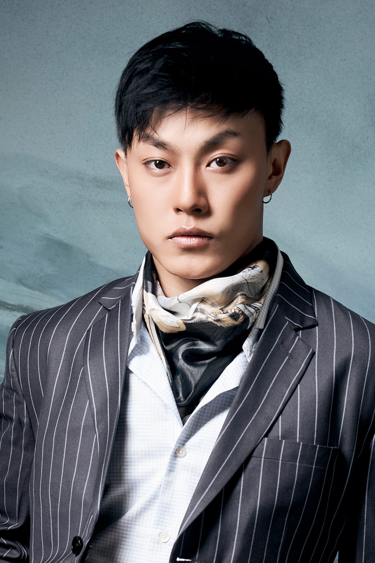 Piano Gray Striped Wool Blend Single Breasted Suit