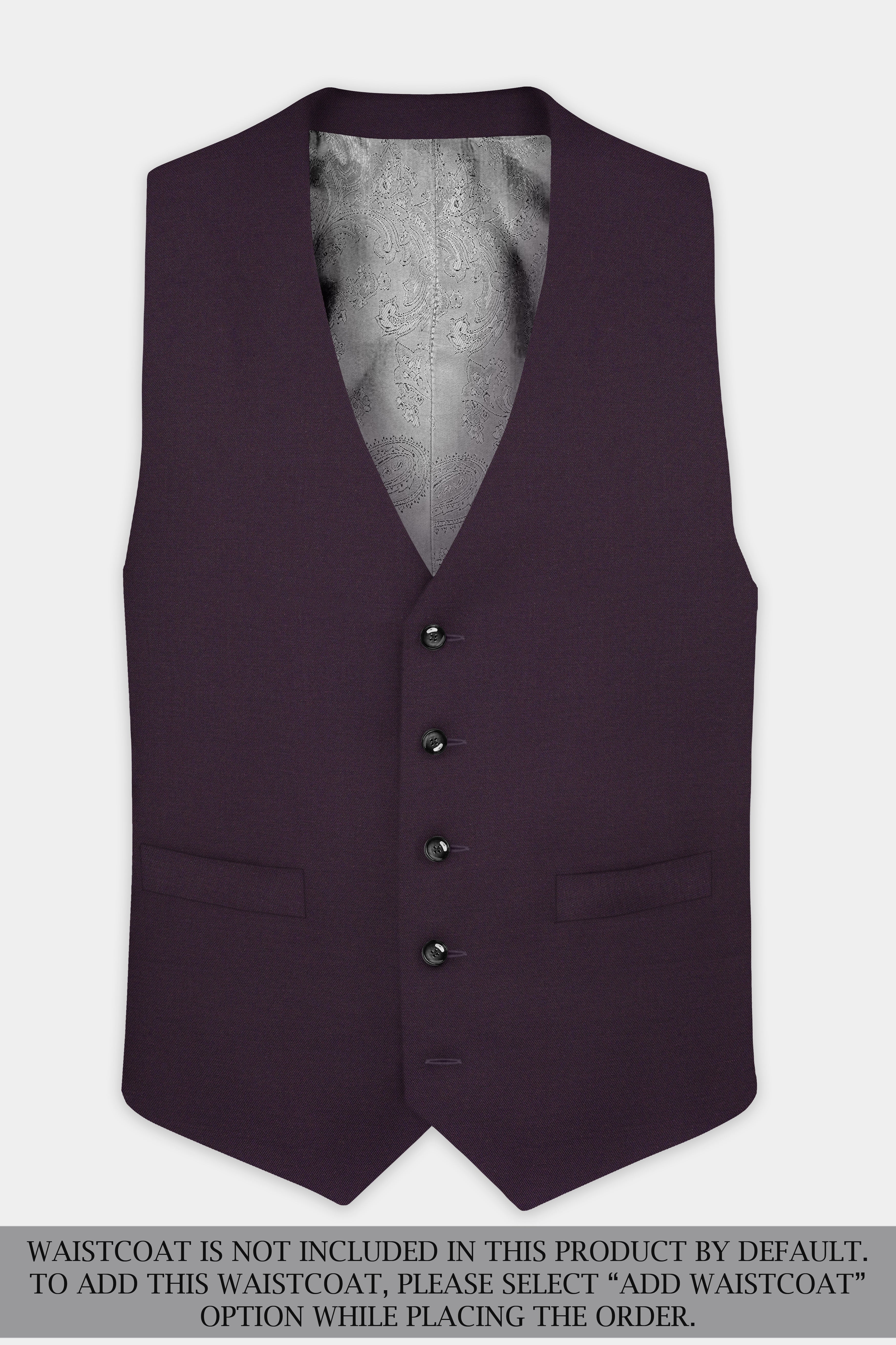 Eminence Purple Solid Wool Blend Peak Collar Tuxedo Suit