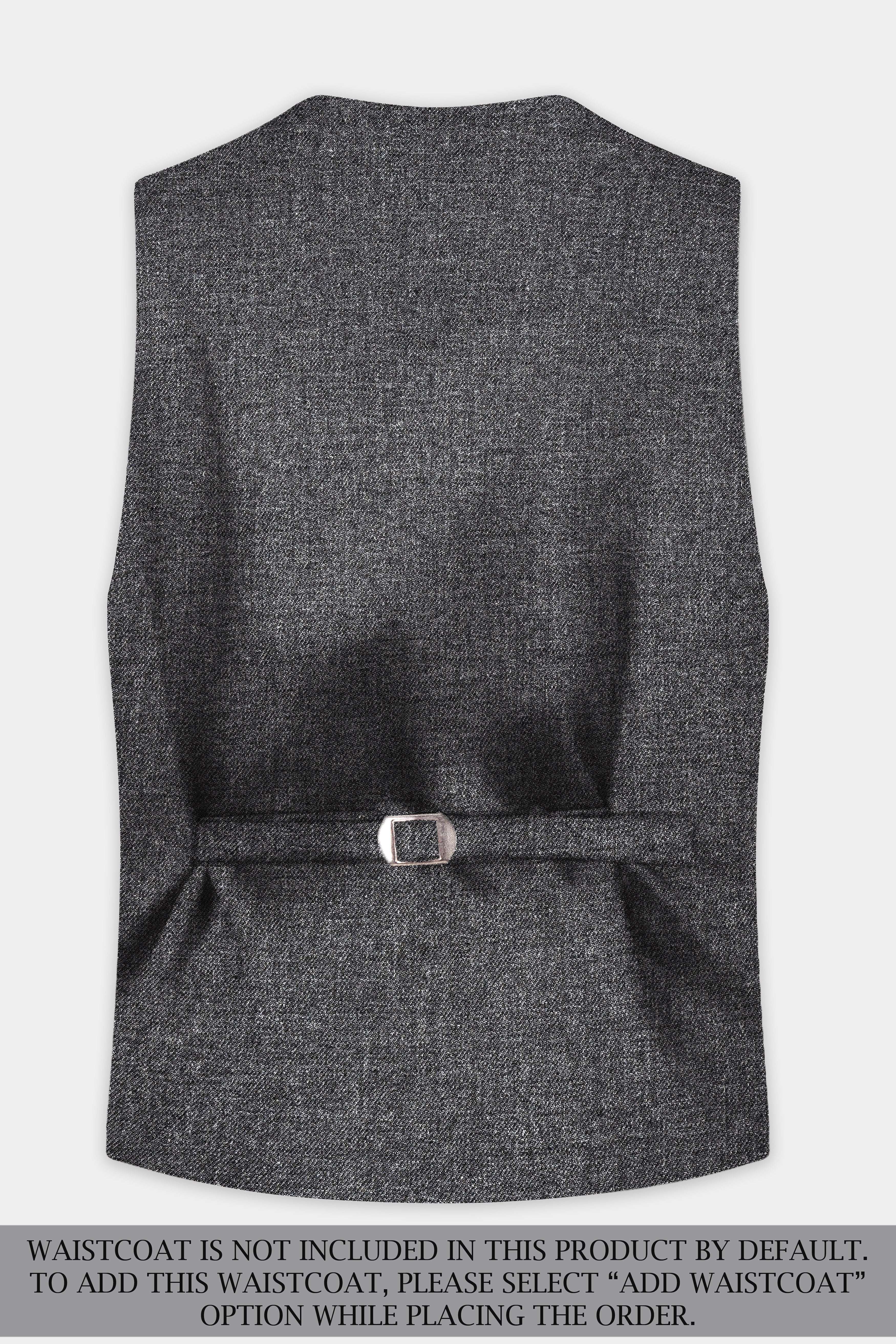 Vampire Gray Textured Wool Blend Flannel Double Breasted Suit