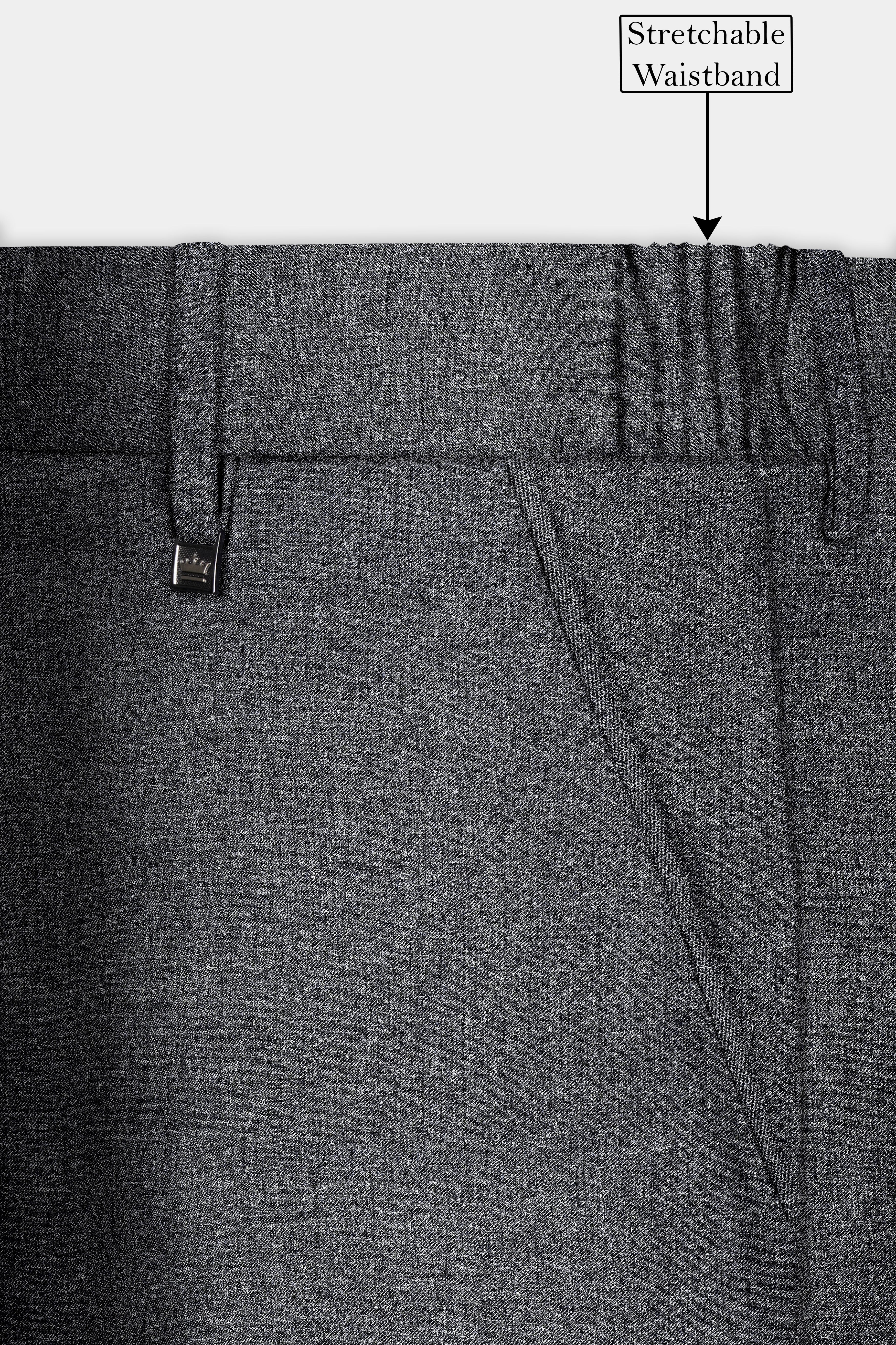 Vampire Gray Textured Wool Blend Flannel Double Breasted Suit