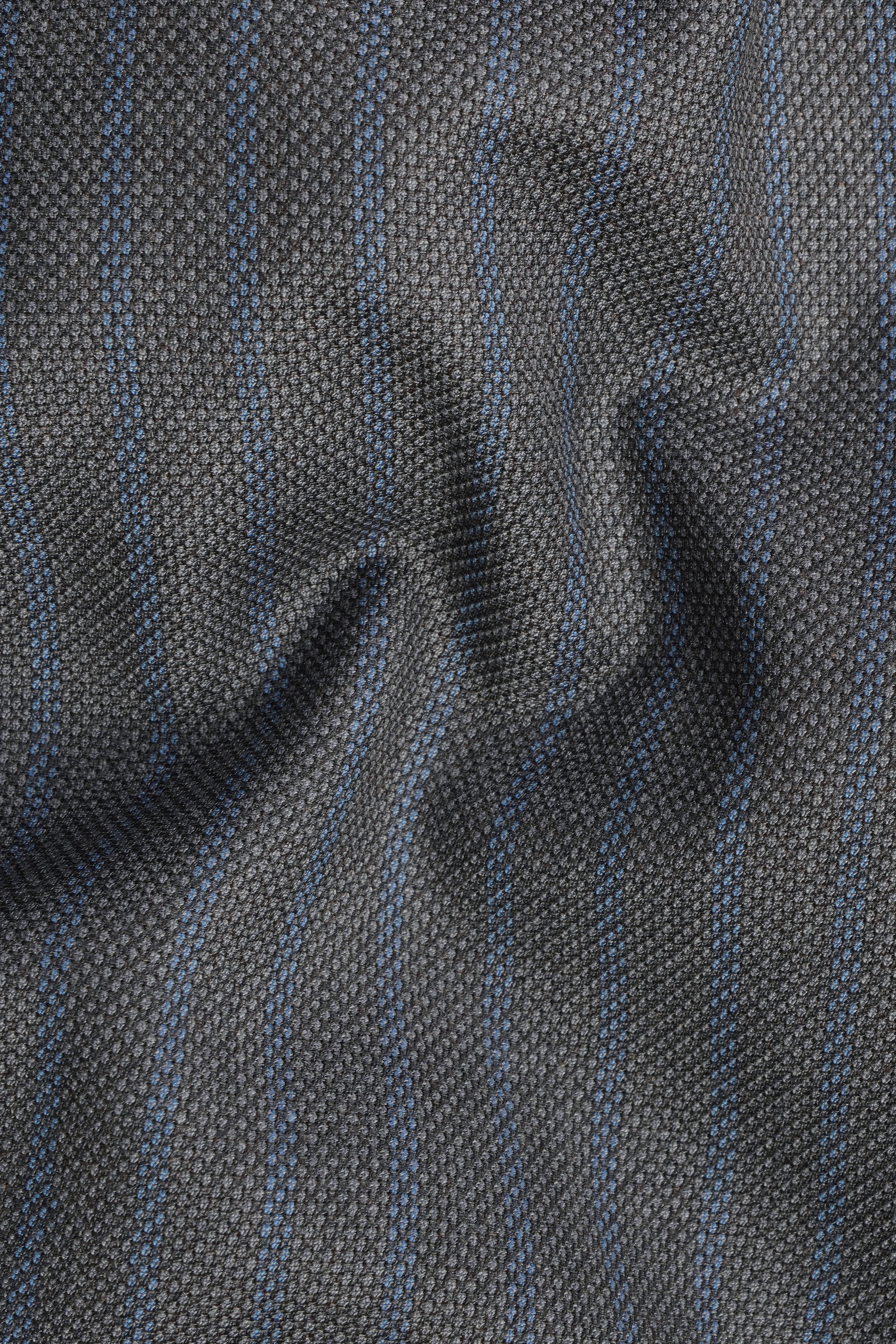 Vampire Gray Striped Wool Double Breasted Suit