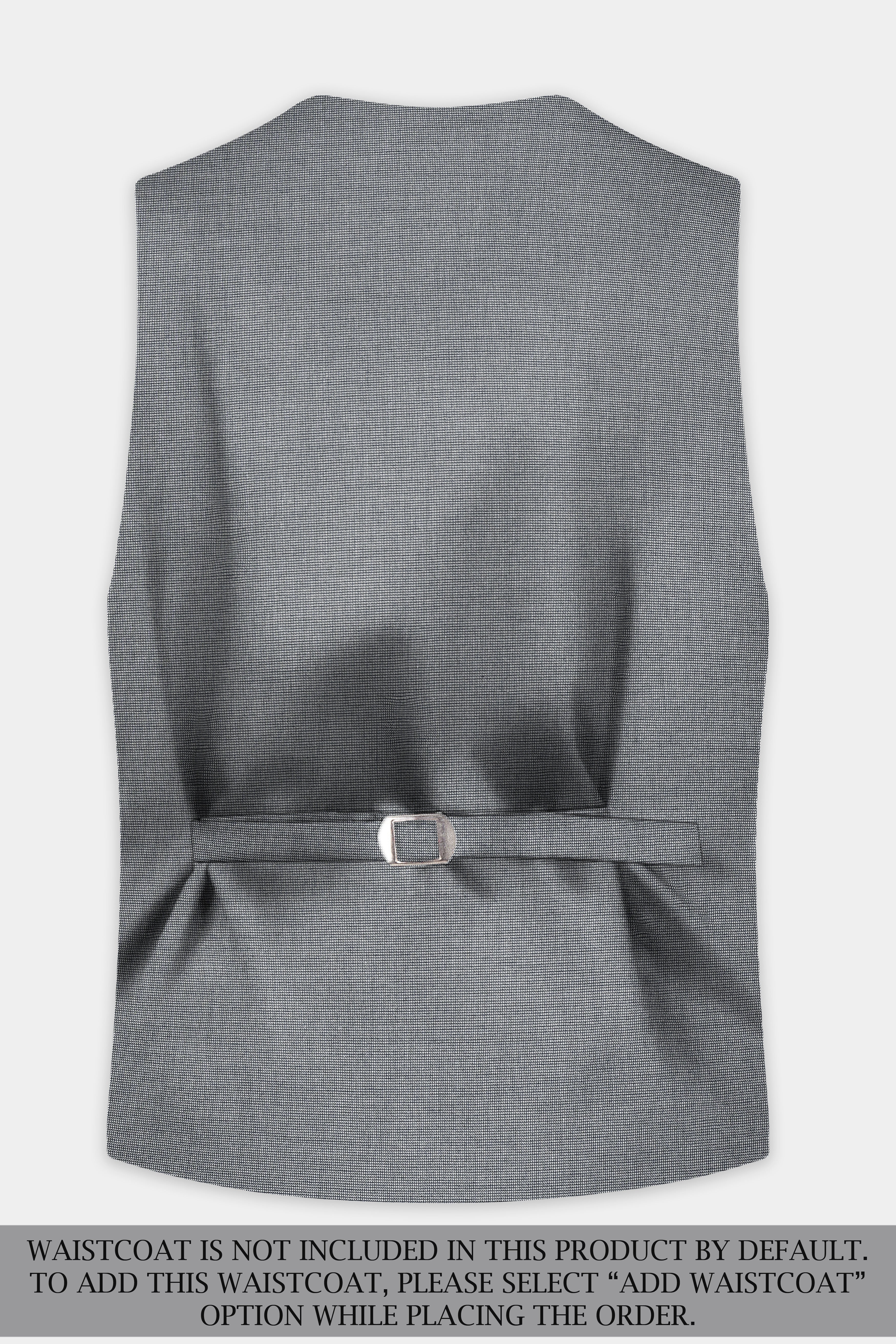 Boulder Gray Textured Wool Blend Peak Collar Tuxedo Suit